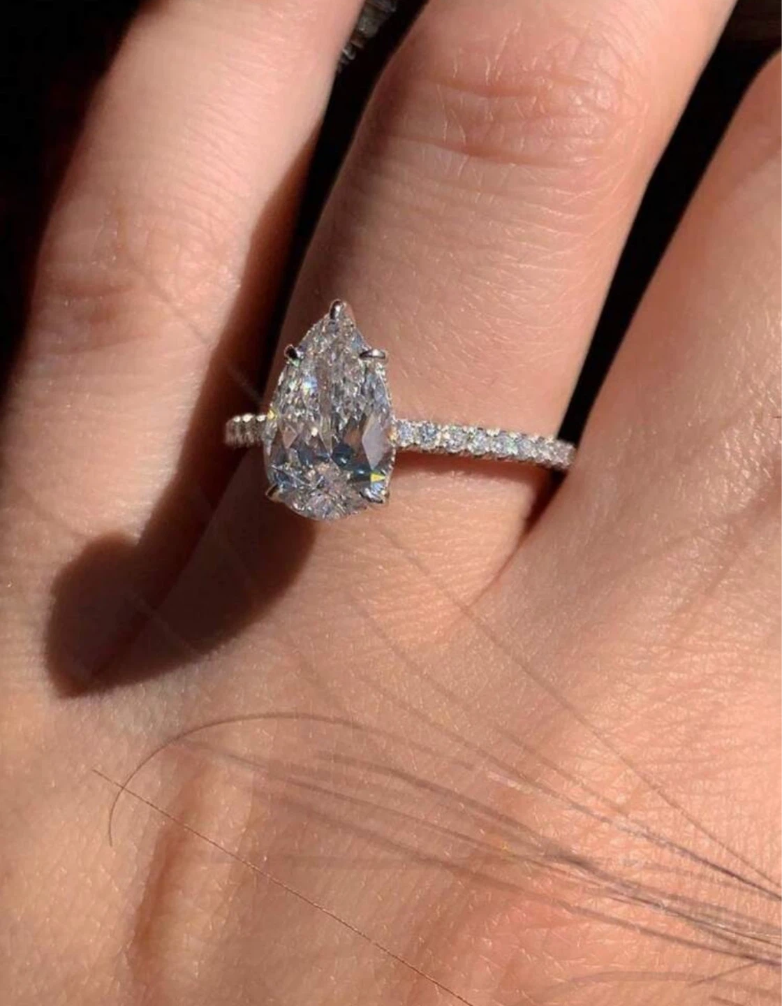 Pear Cut Diamond Engagement Ring - photo 2