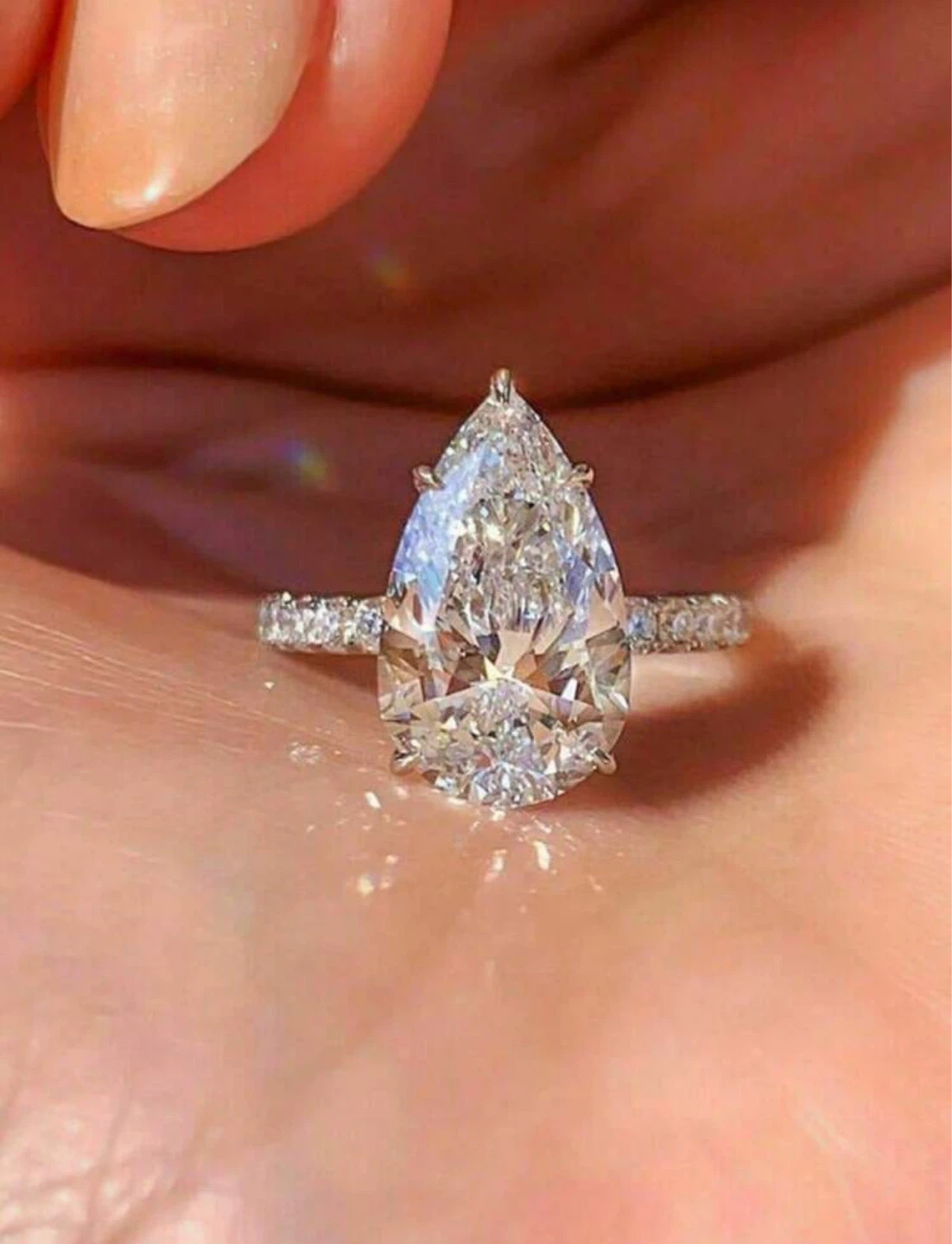 Pear Cut Diamond Engagement Ring