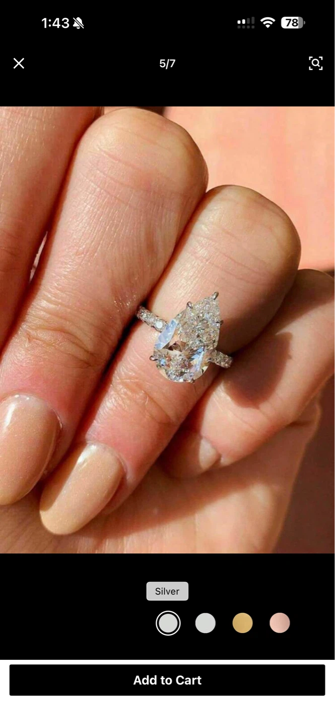 Pear Cut Diamond Engagement Ring - photo 3