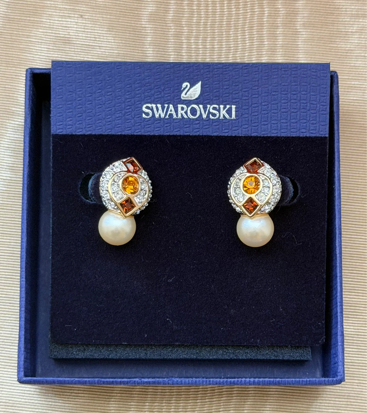 Swarovski Crystal & Pearl Earrings