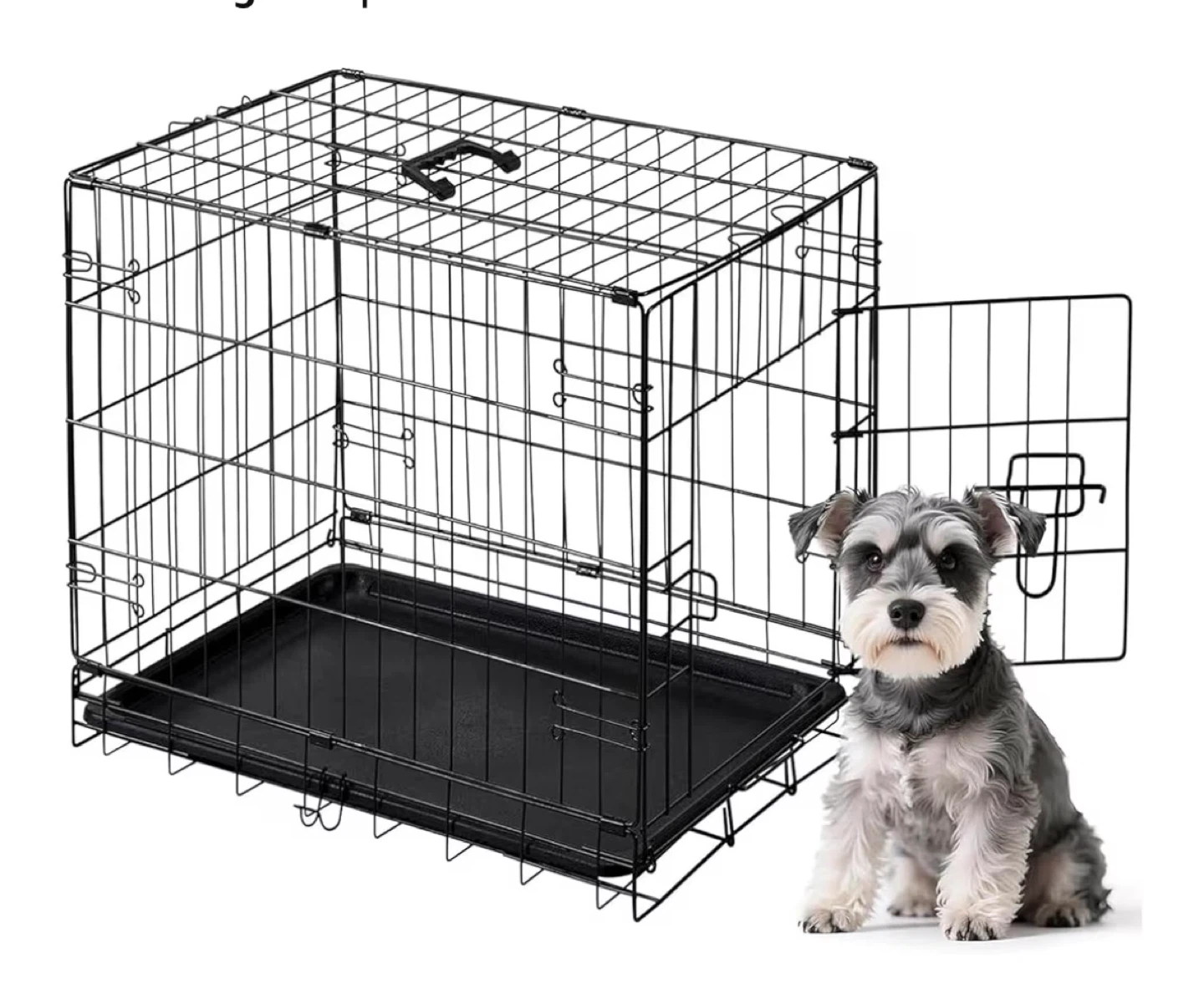 Dog Crate - Large, Black Wire Kennel
