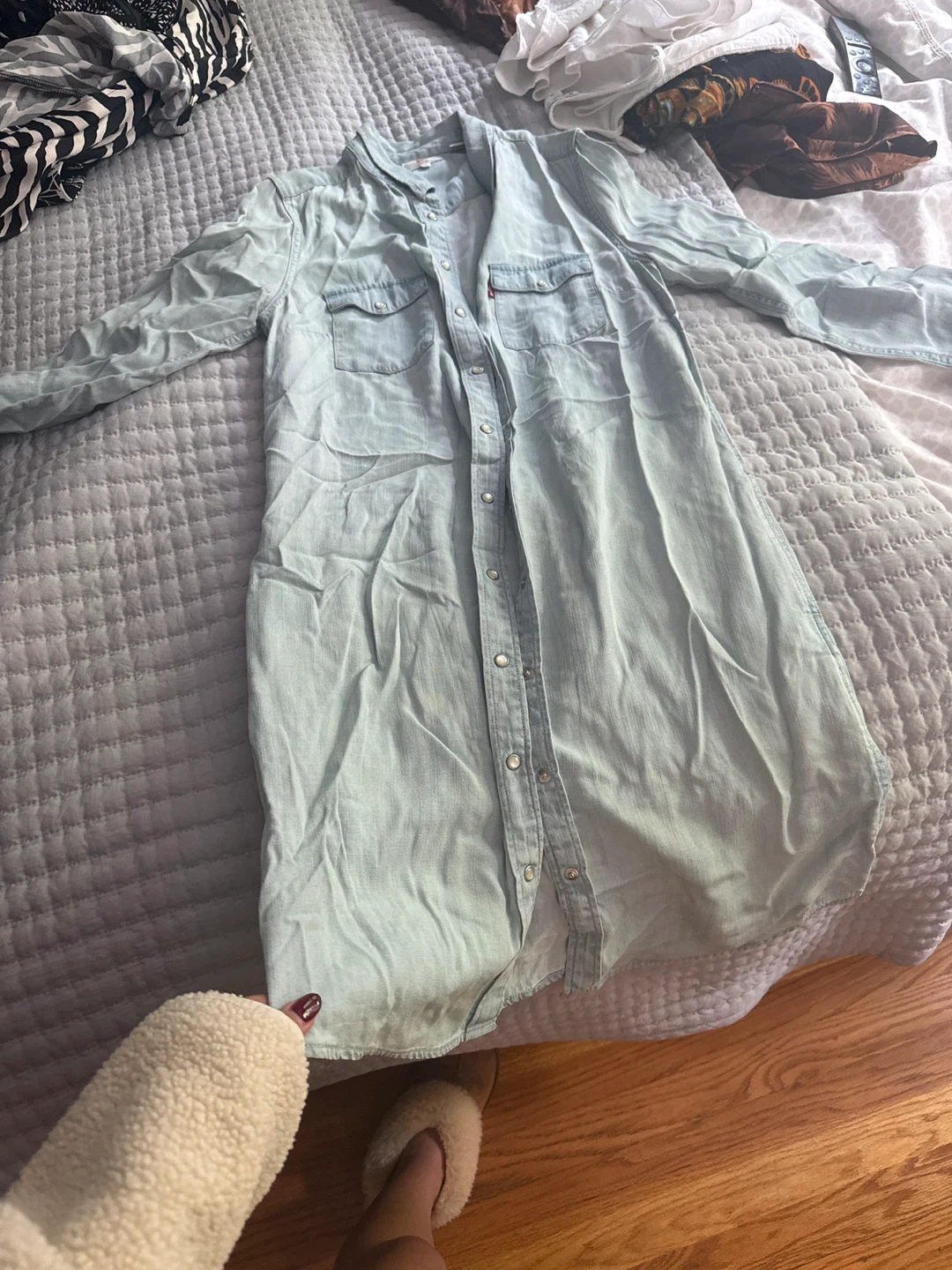 Levi's Light Wash Denim Shirt Dress - photo 2