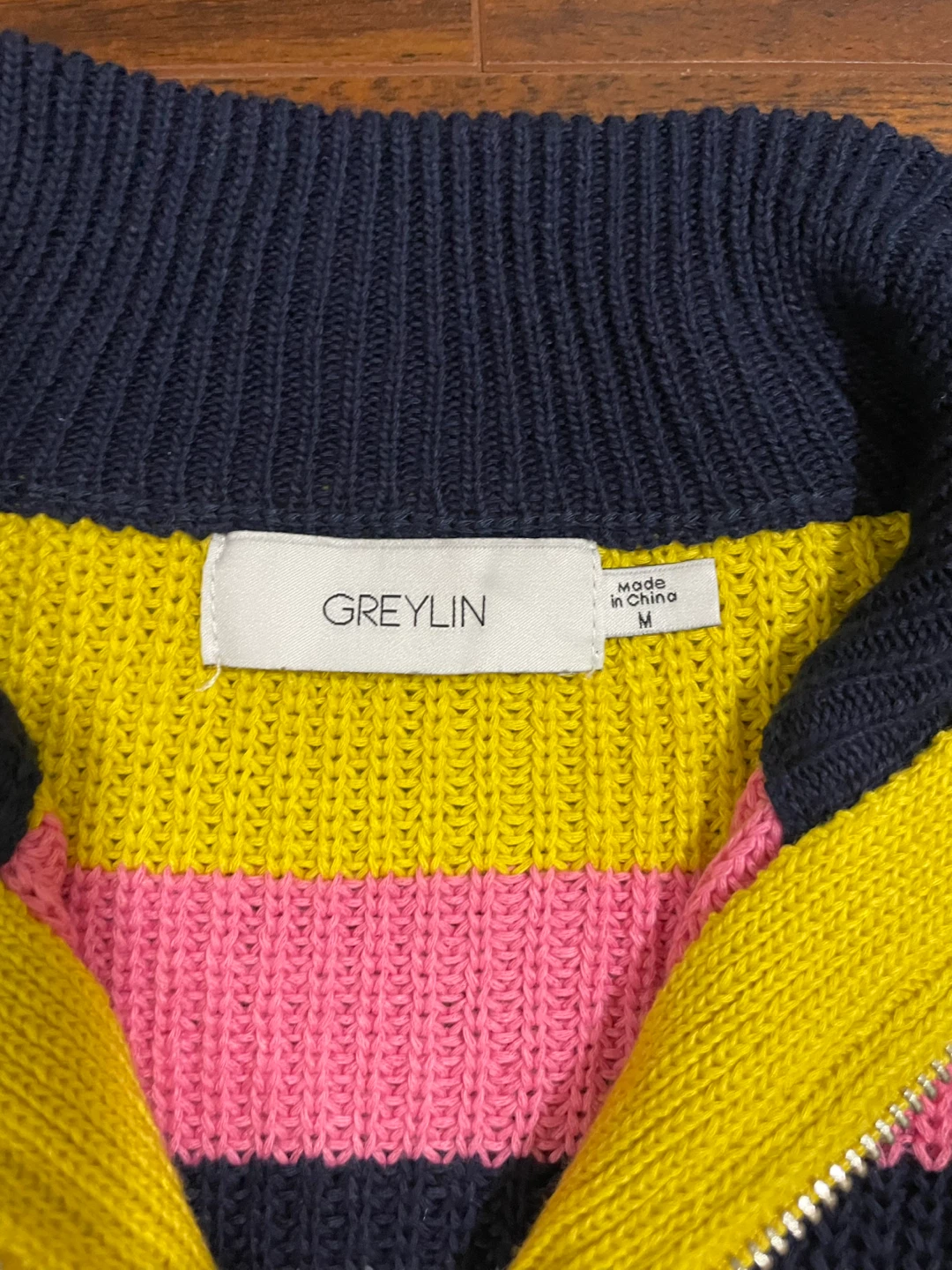 Greylin women’s medium striped half zip sweater multi - photo 2