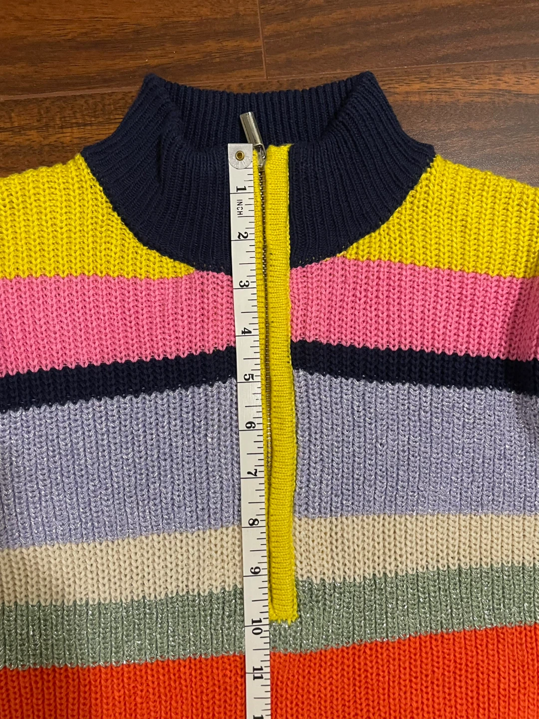 Greylin women’s medium striped half zip sweater multi - photo 4