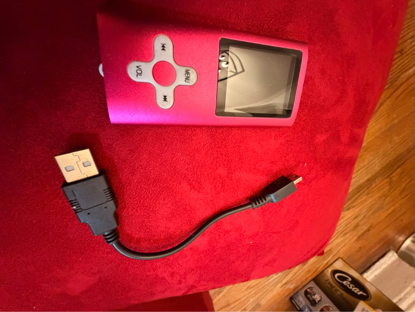 Pink MP3 Player with USB Cable