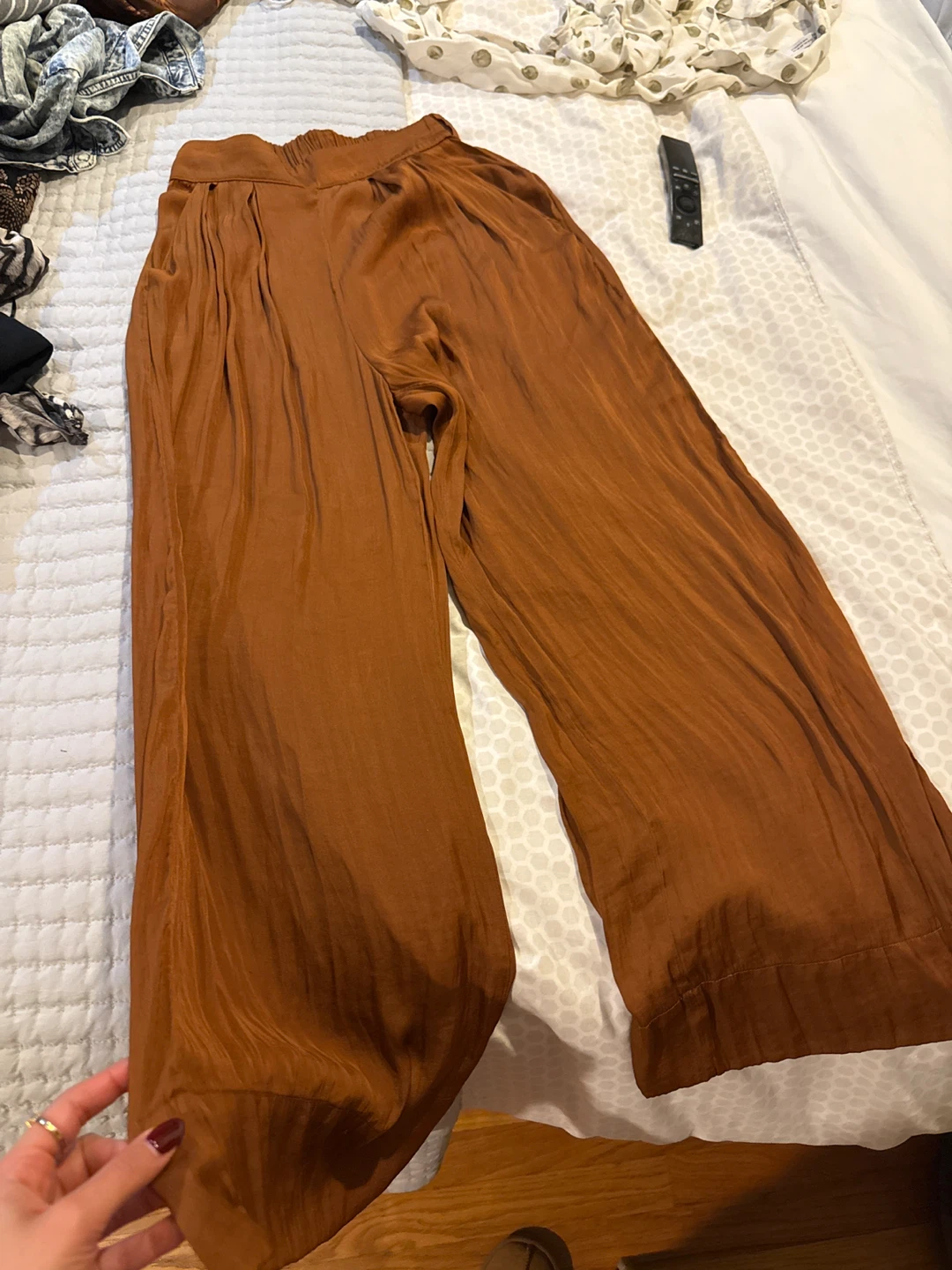 Oysho Brown Wide Leg Pants