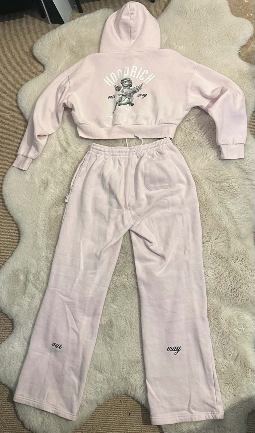 Hoodrich Pink Cropped Hoodie & Sweatpants Set - photo 2
