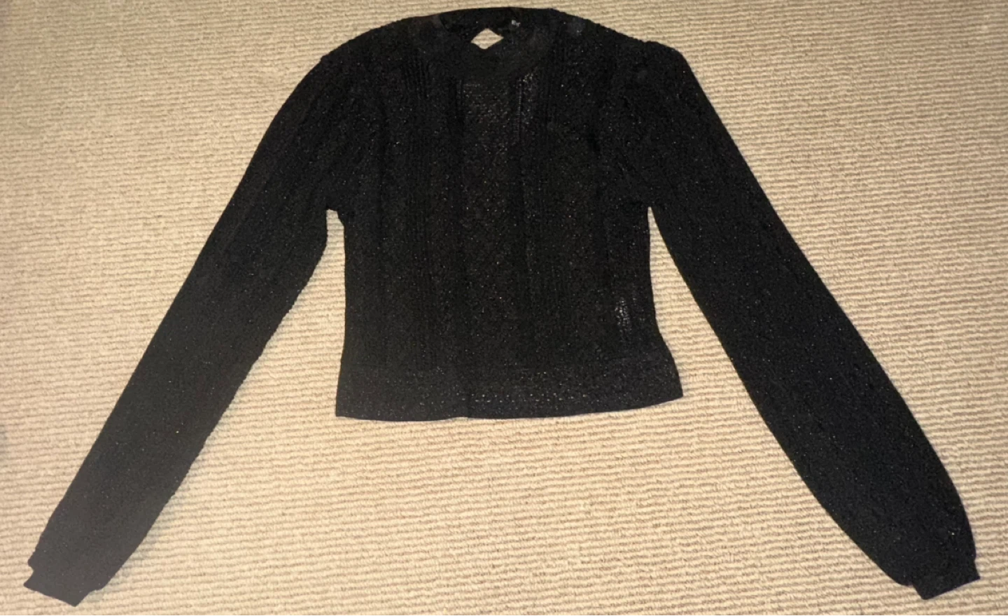 Black Sparkly Long Sleeve Top