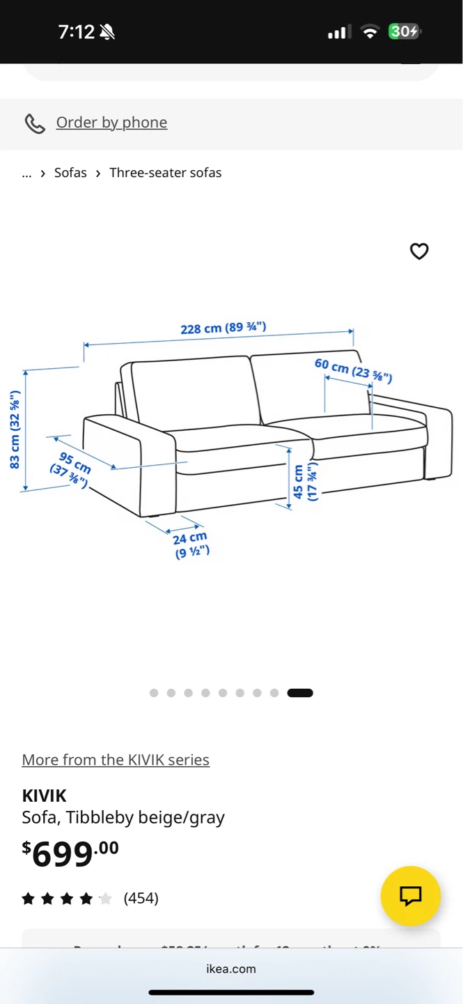 IKEA KIVIK 3-Seater Sofa in Tibbleby Beige/Gray - photo 4