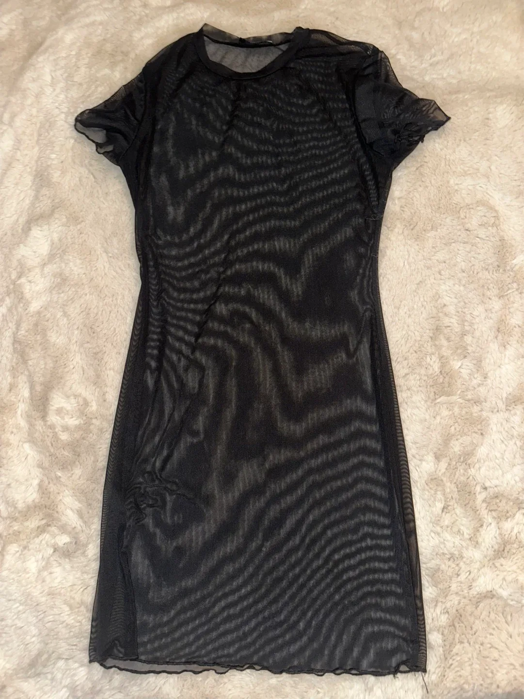 Black Mesh Mini Dress