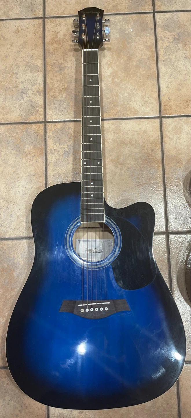 2 Acoustic Guitars for Sale Blue Like New & Brown Good Condition