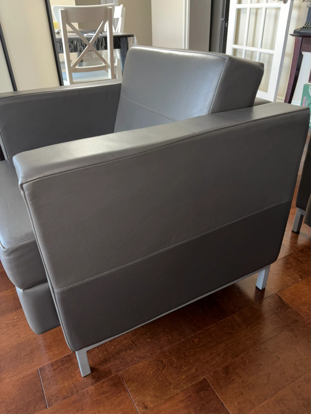 Grey Leather Armchair - photo 2