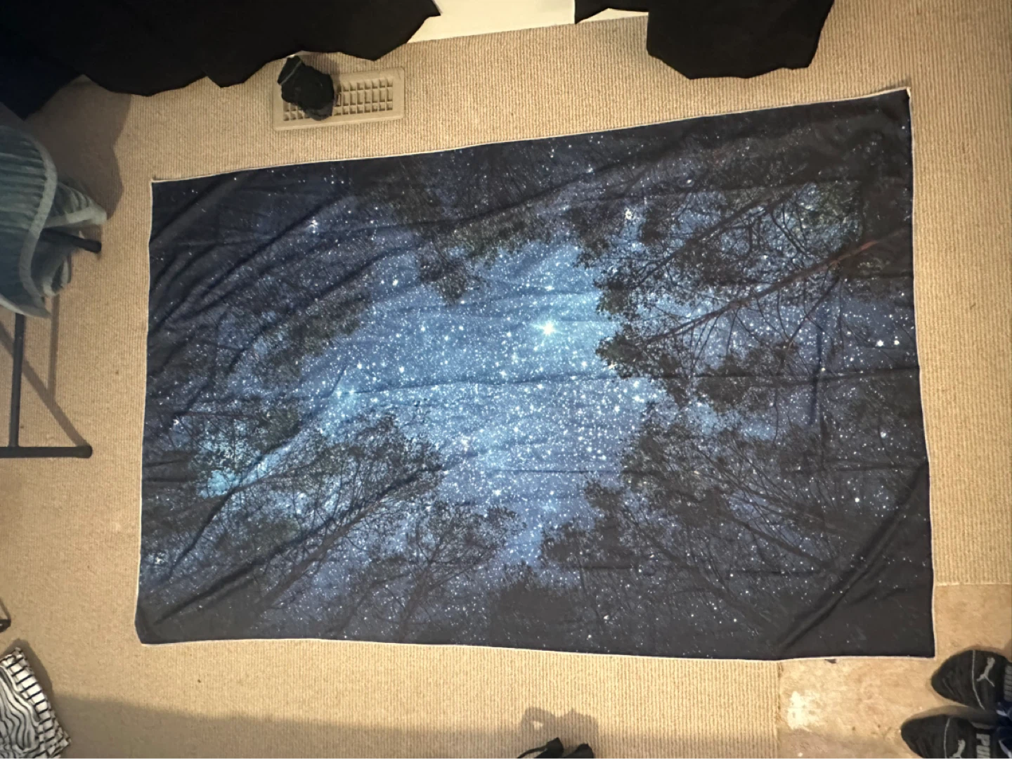 Night Sky Forest Tapestry