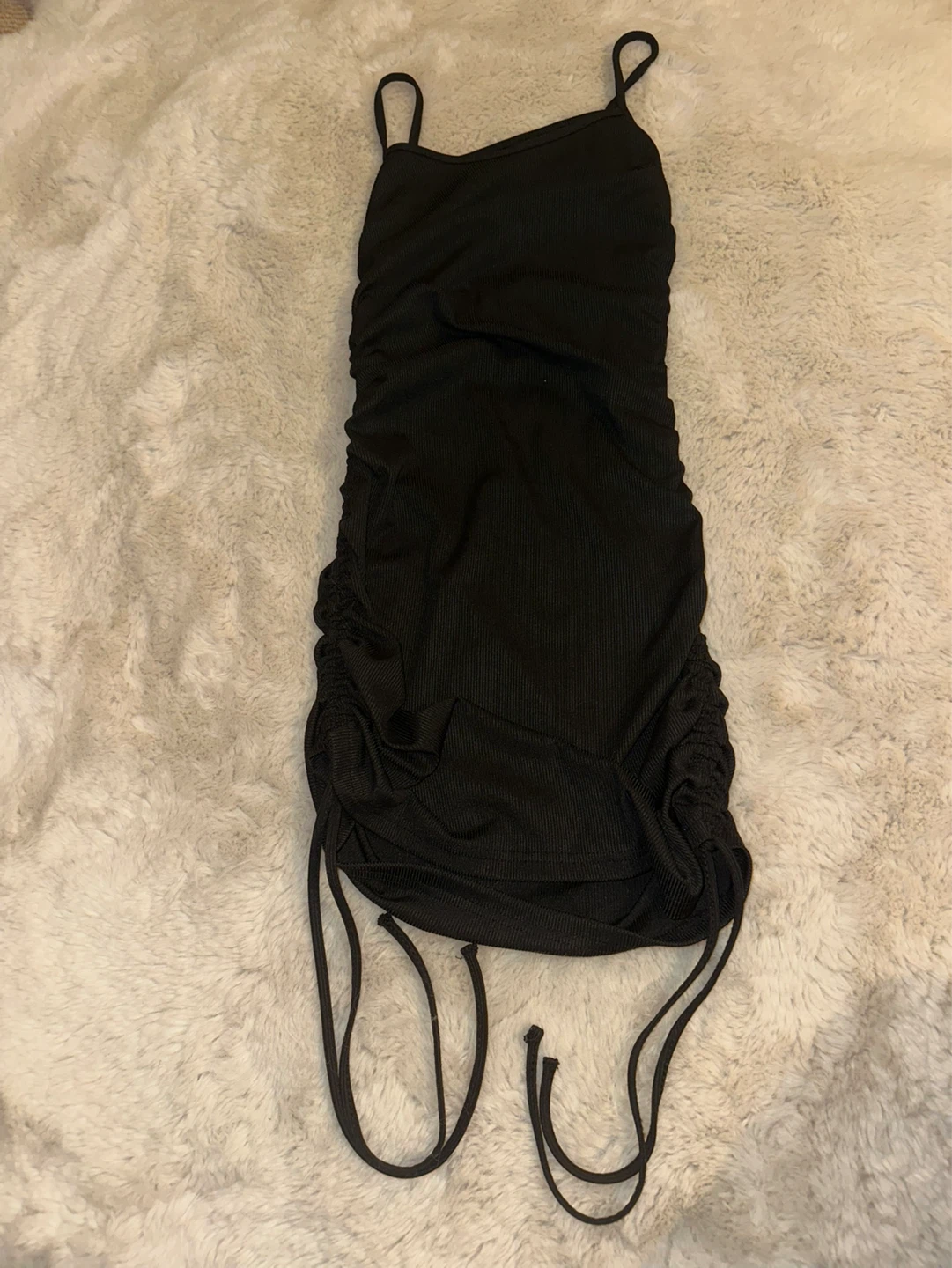 Black Ruched Bodycon Mini Dress