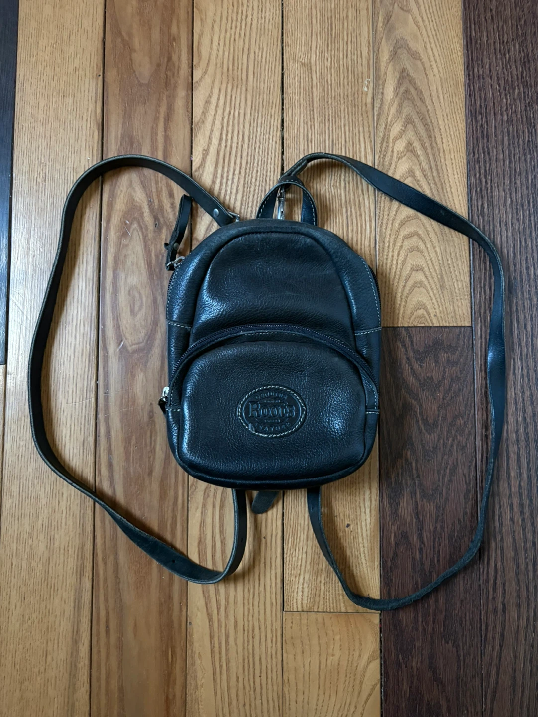 Roots Canada leather mini backpack bag