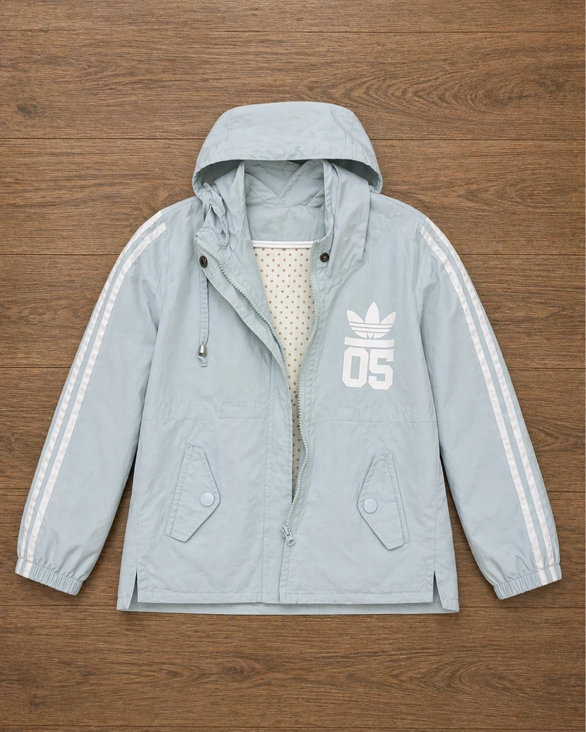 Adidas Light Blue Hooded Jacket