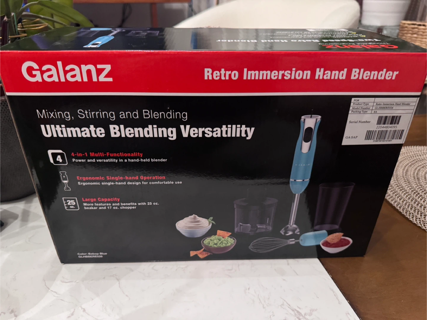 Galanz Retro Immersion Hand Blender - Cobalt Blue
