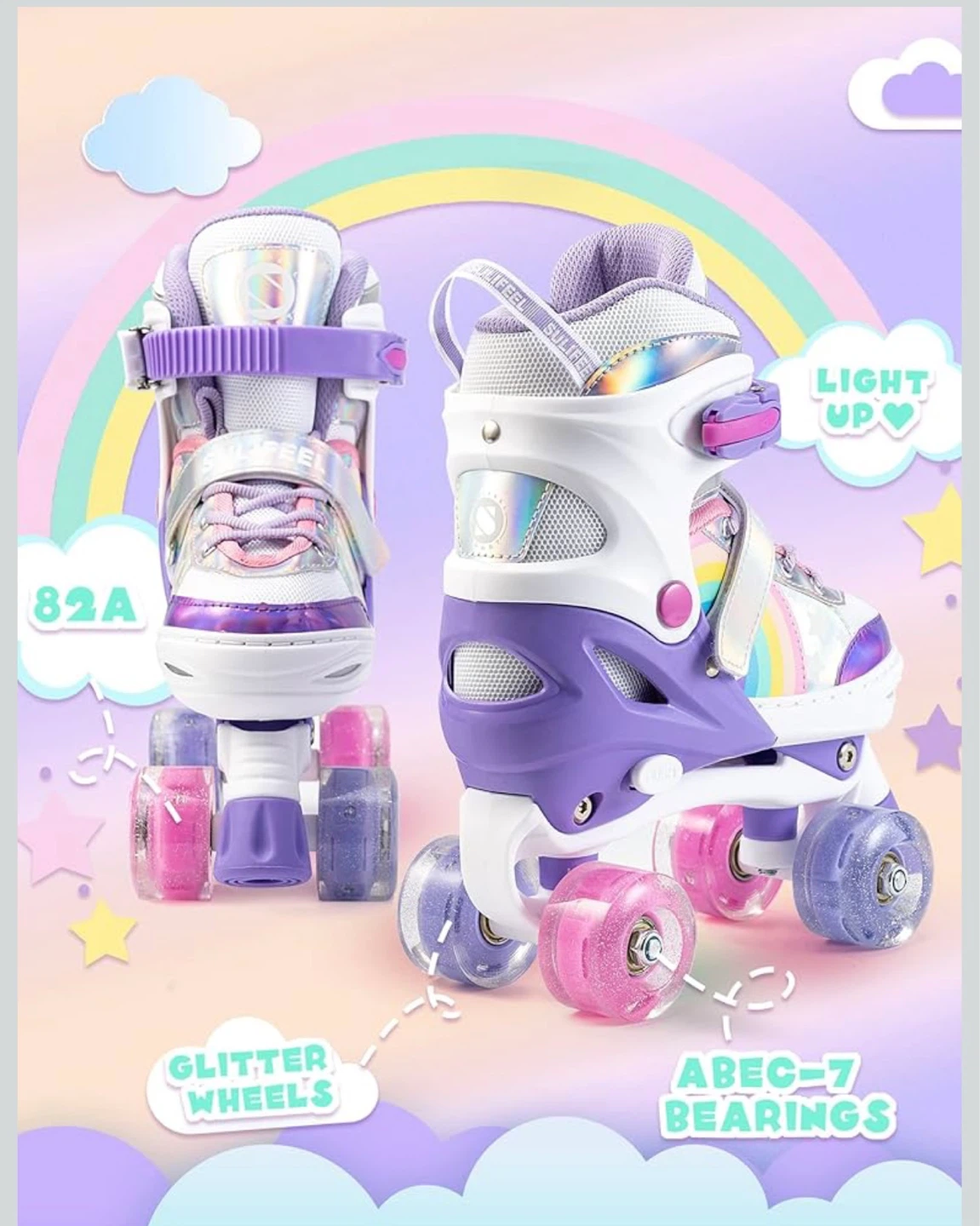 SULIFEEL Adjustable Roller Skates - Size Medium (EU 32-36) - photo 5