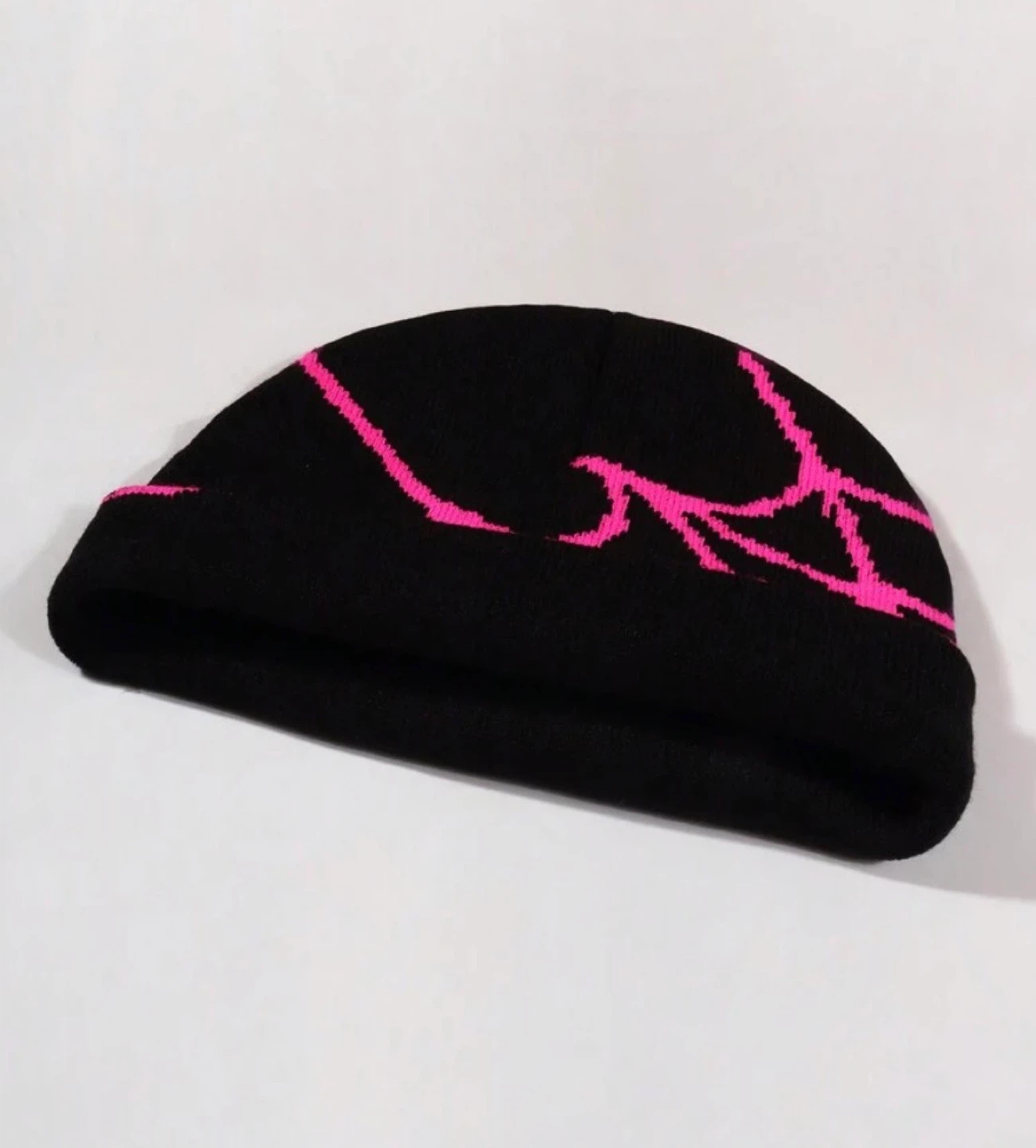 Black and Hot Pink Spiderweb Beanie - photo 3
