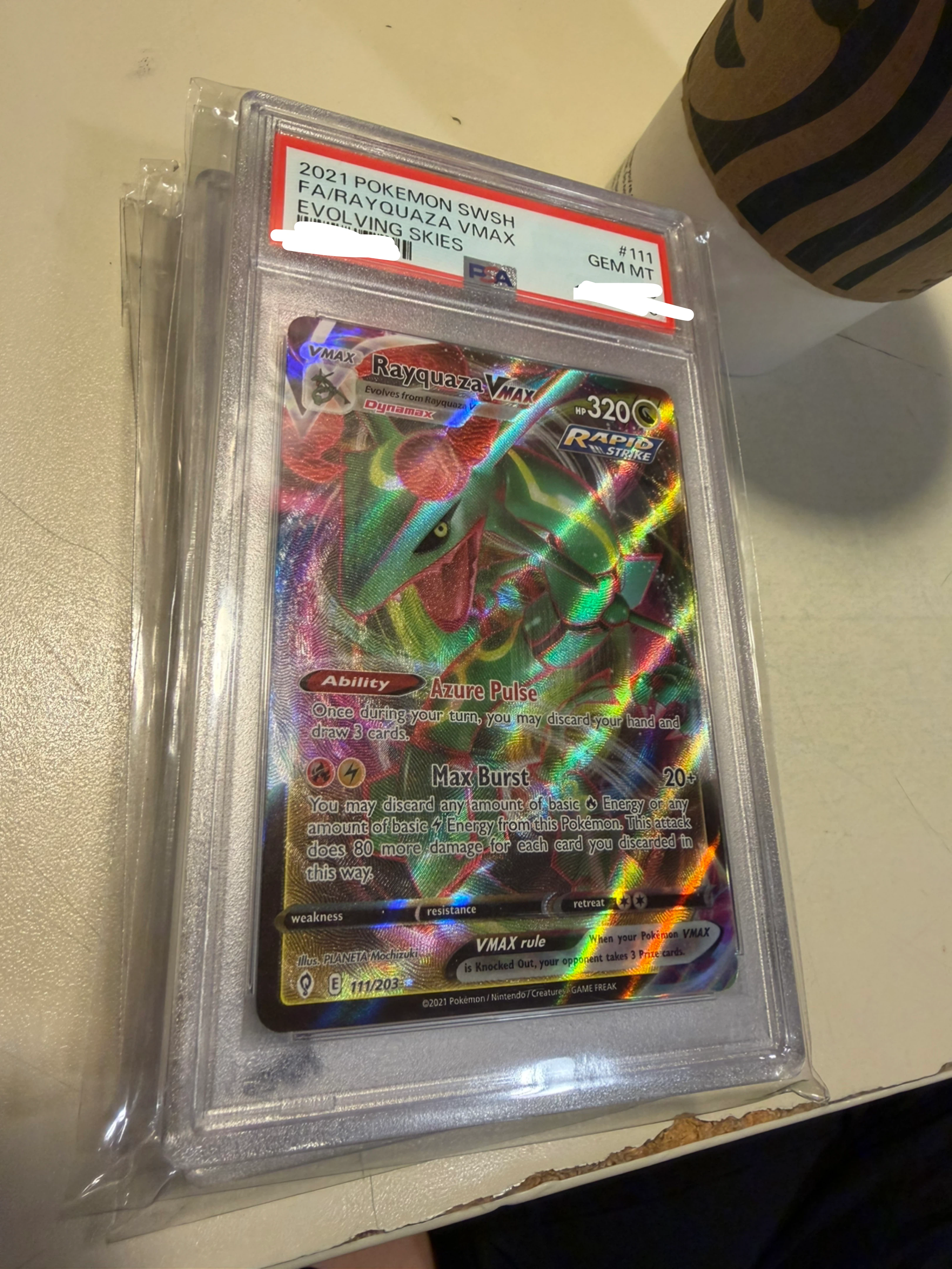 2021 Pokemon SWSH Rayquaza VMAX 111/203 Card - Gem Mint