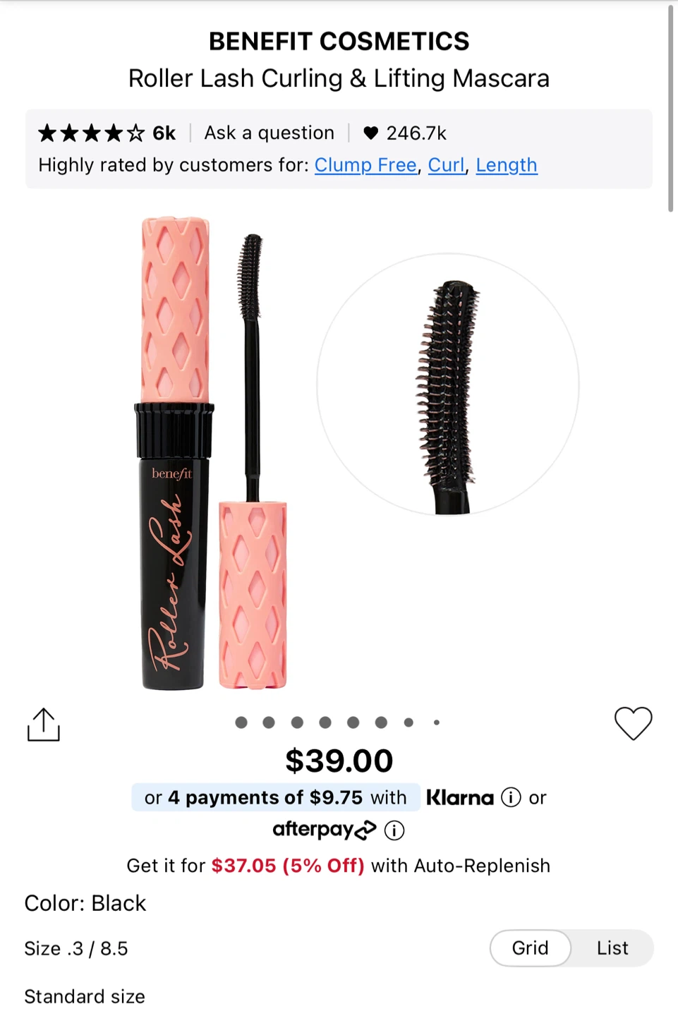 Full Size Benefit Roller Lash Mascara - Black