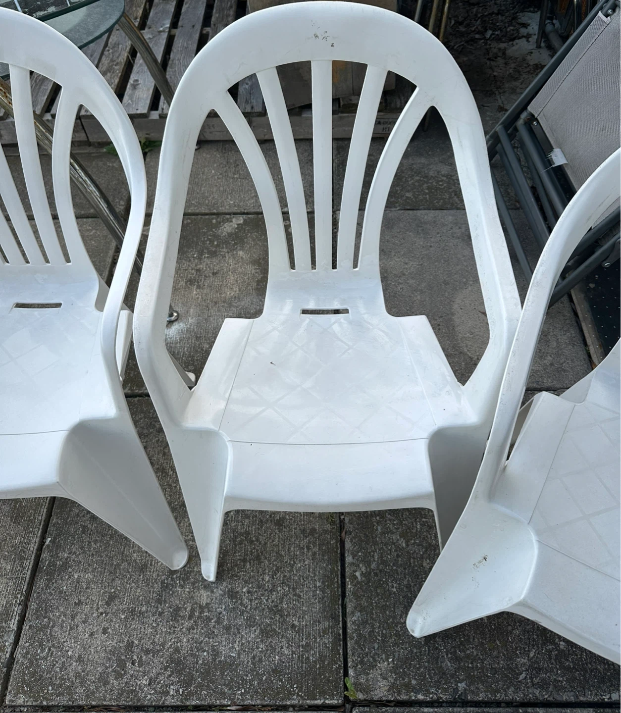 White Plastic Outdoor Patio Chair