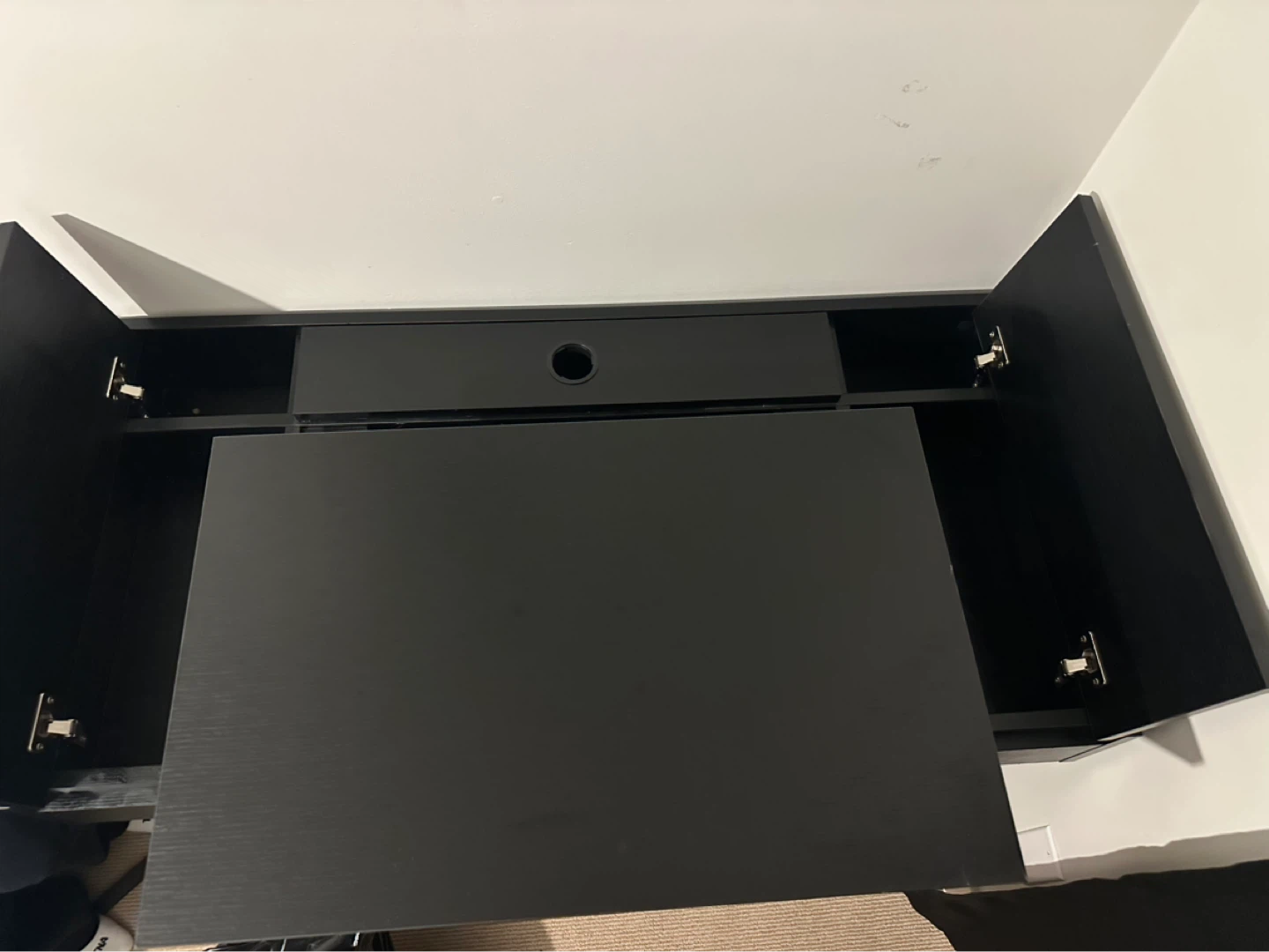 Black Desk with Flip-Up Top and Storage - photo 3