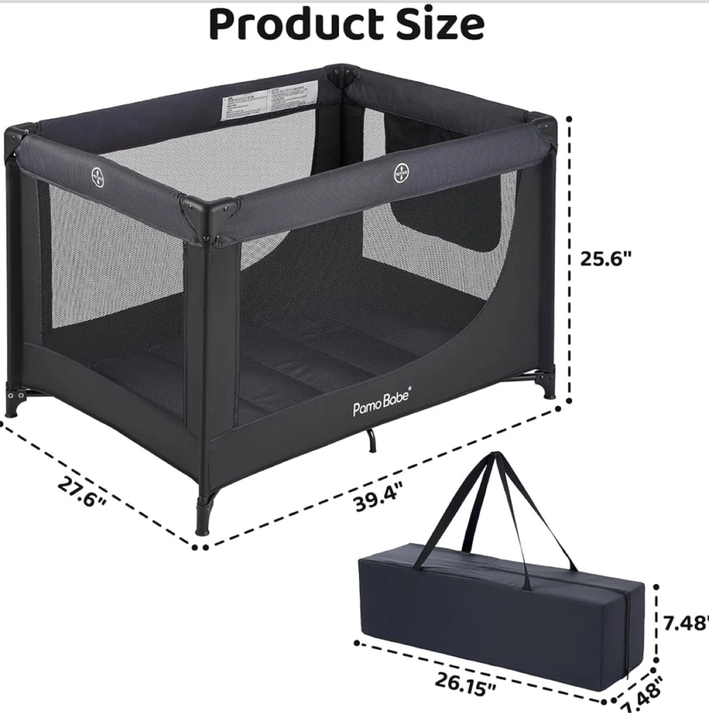 Pamo Babe Playard Portable Pack N Play Travel Crib