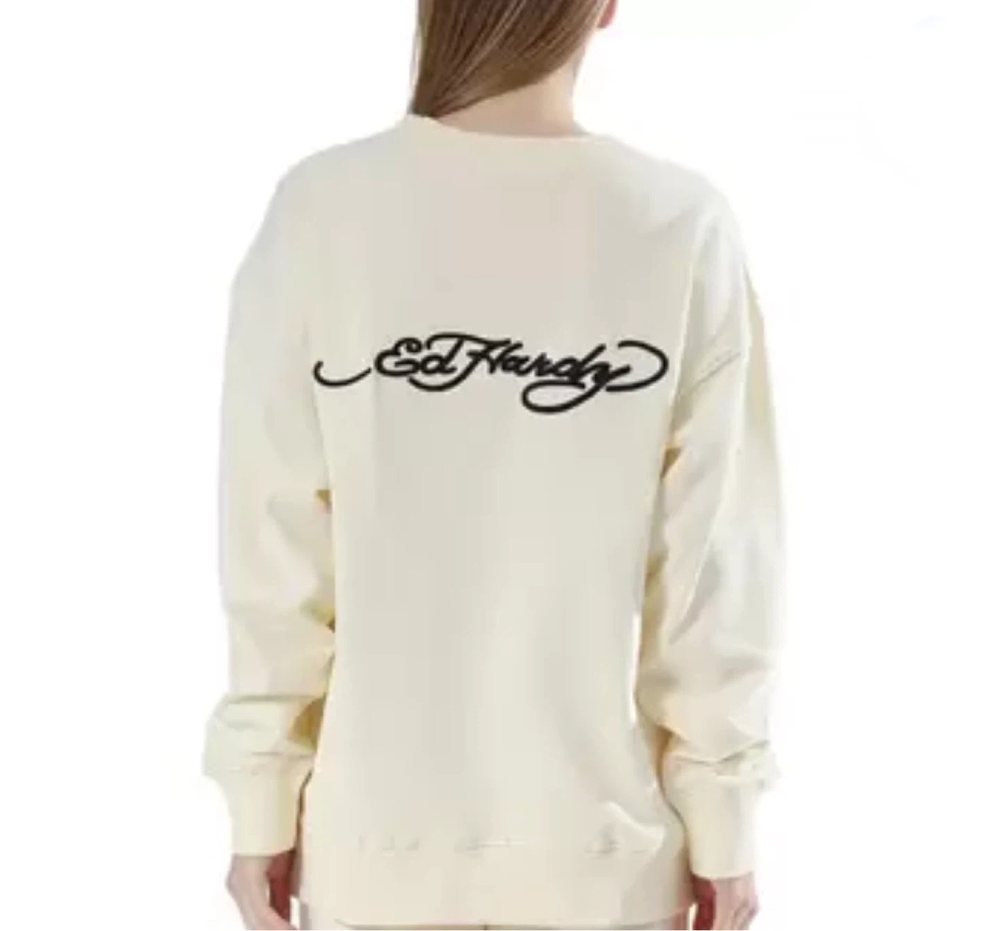 Ed Hardy Cream Graphic Sweatshirt - Size L - photo 2