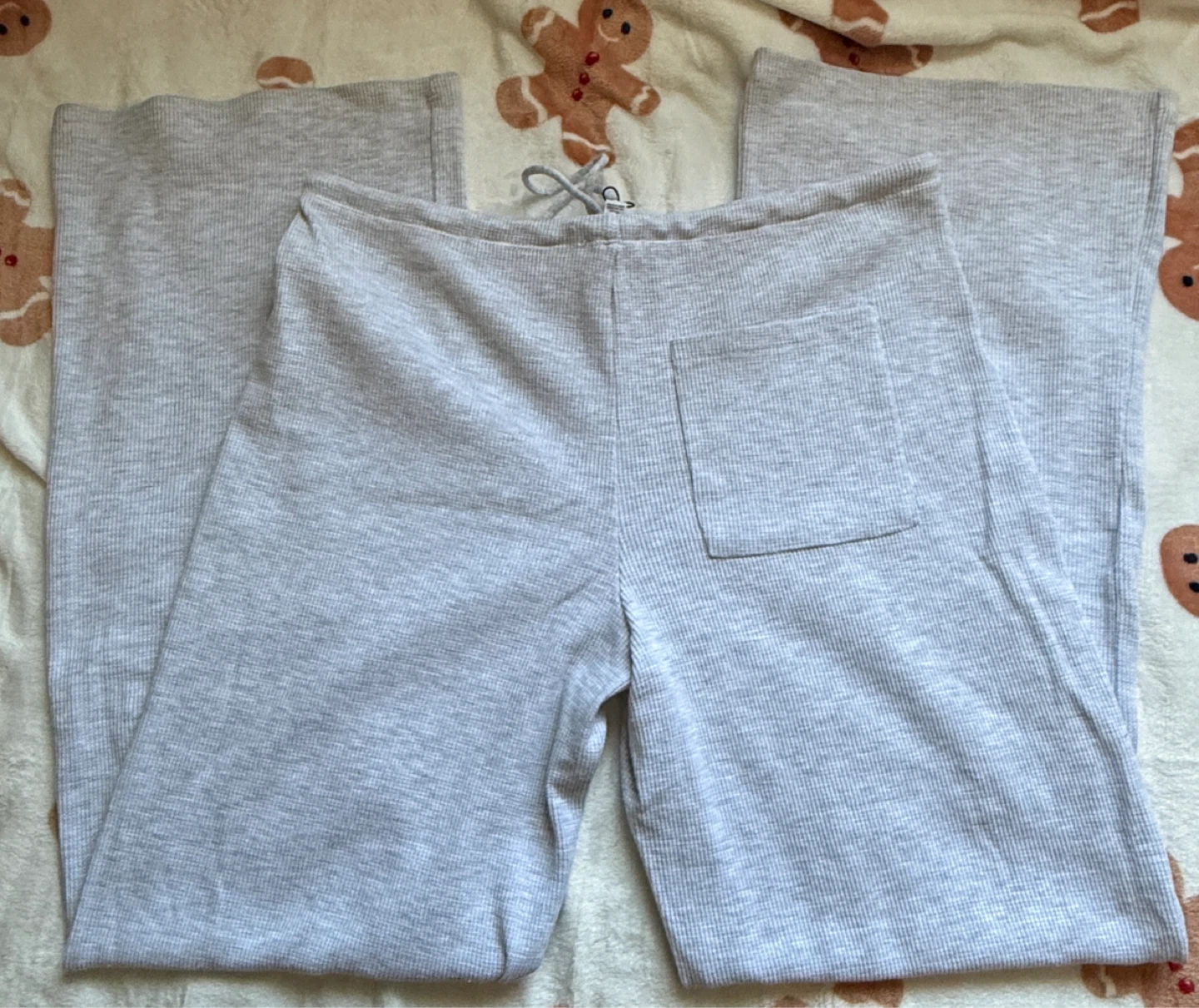 Garage Light Grey Waffle Knit Flare Pants - photo 3