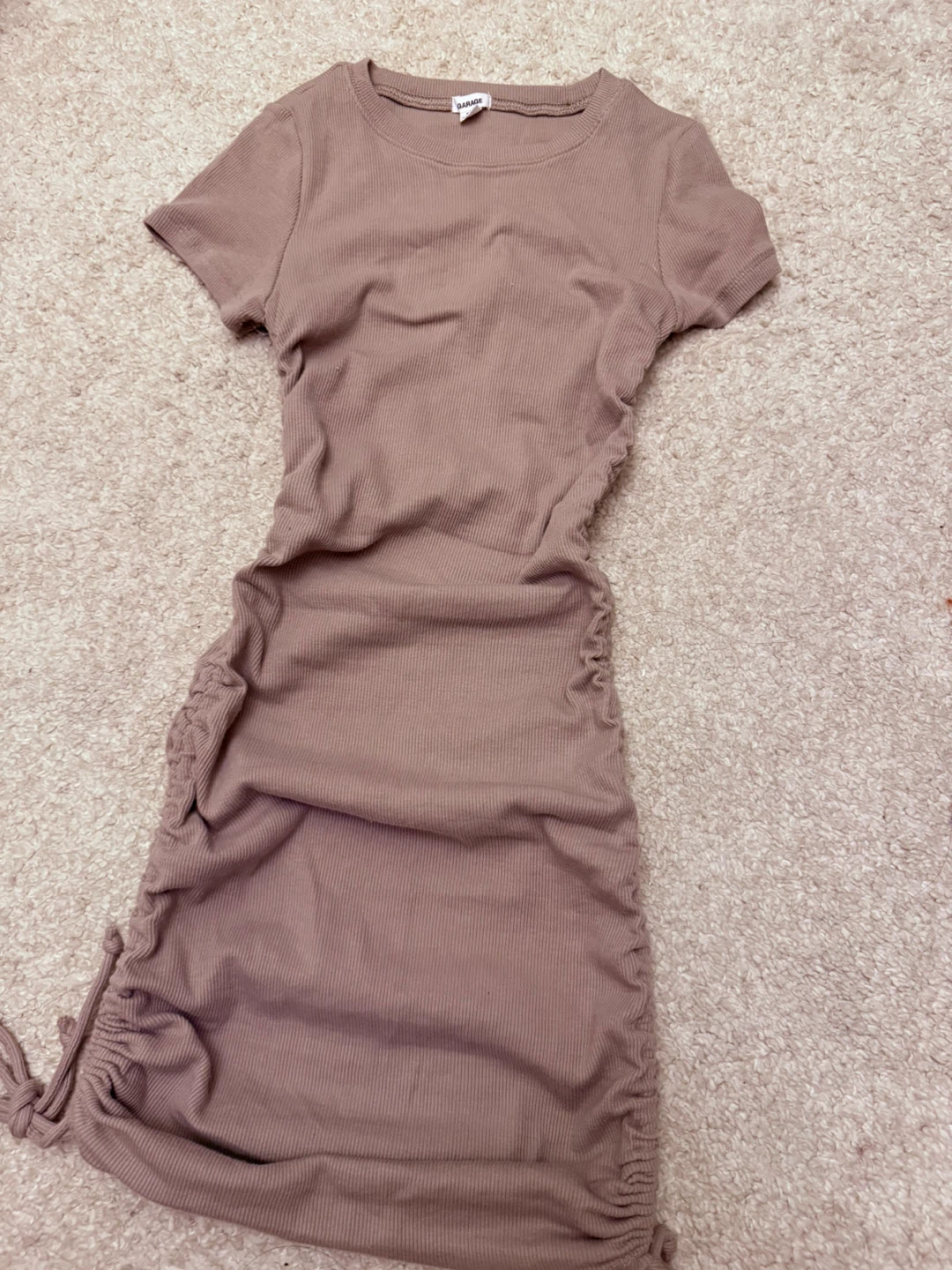 Garage Ruched Drawstring Dress