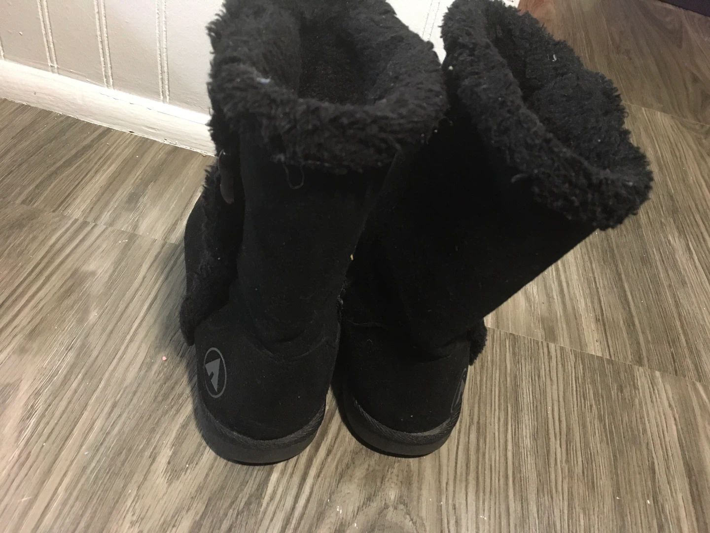 Black Faux Suede Winter Boots - Size 7 - photo 2