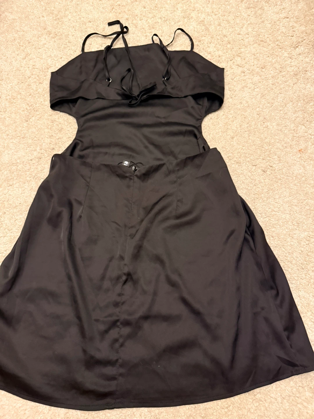 Black Satin Cutout Mini Dress - photo 3