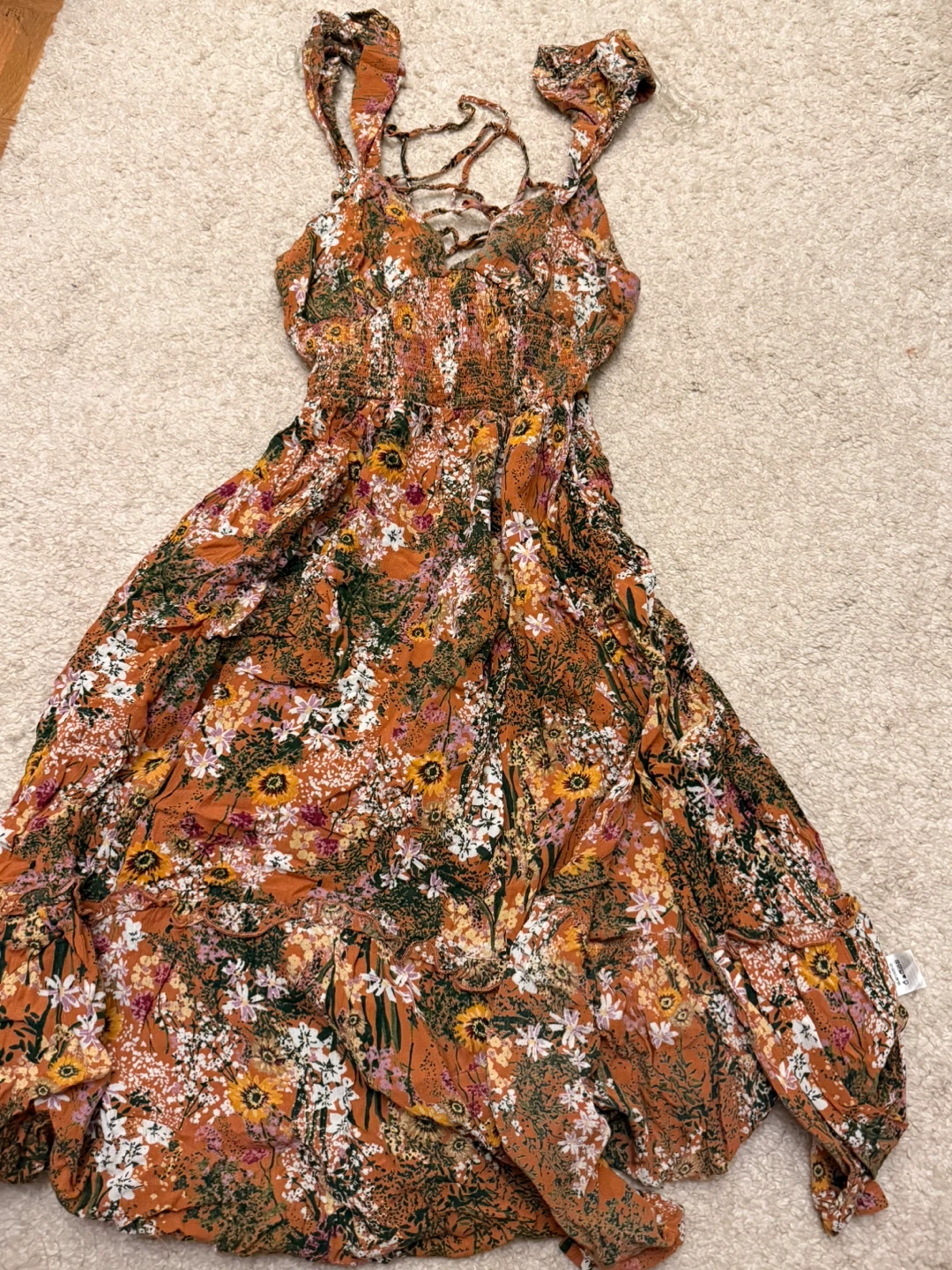 Orange Floral Maxi Dress - photo 2