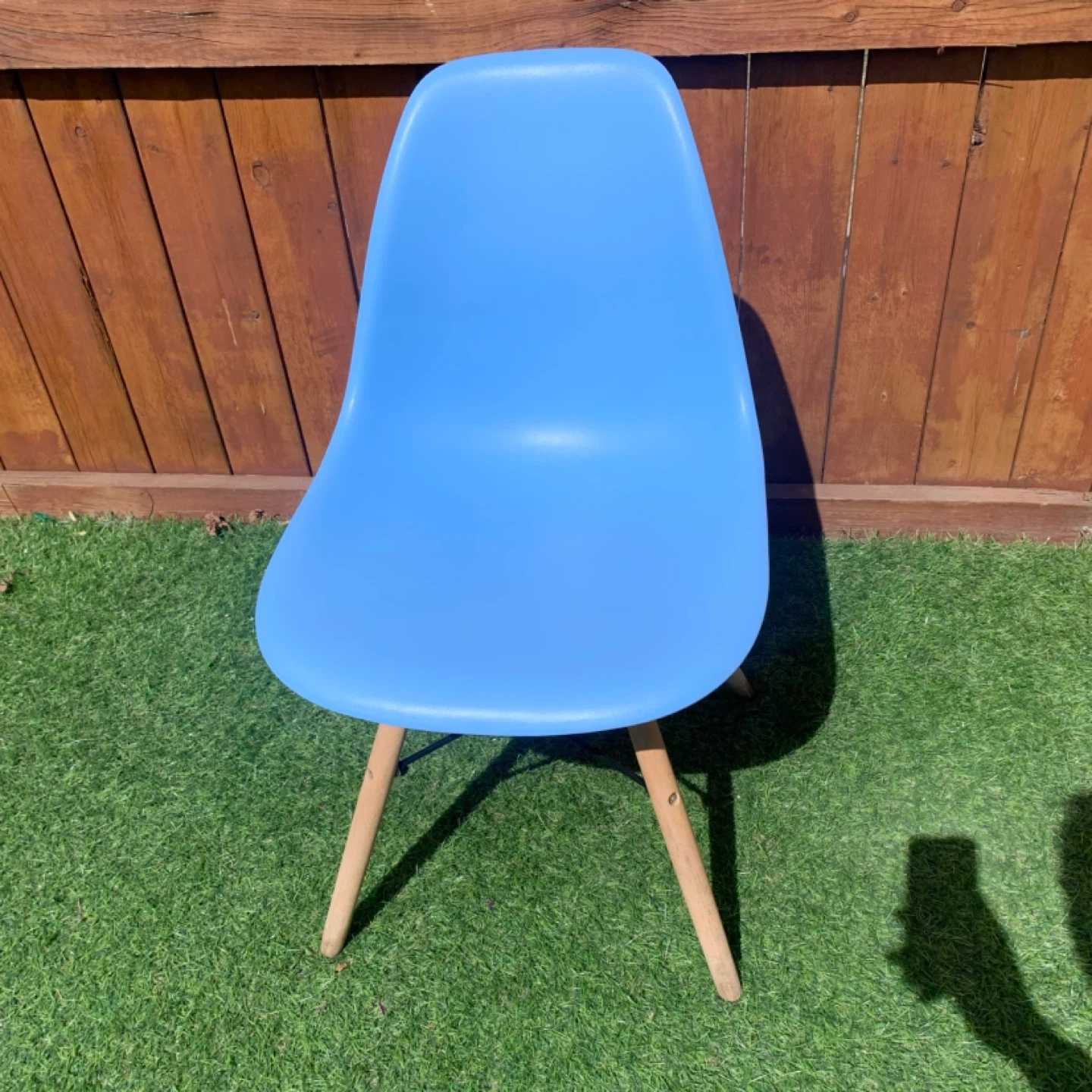 Blue Accent Chair Modern Chair Wood Legs Seat Furniture - photo 2
