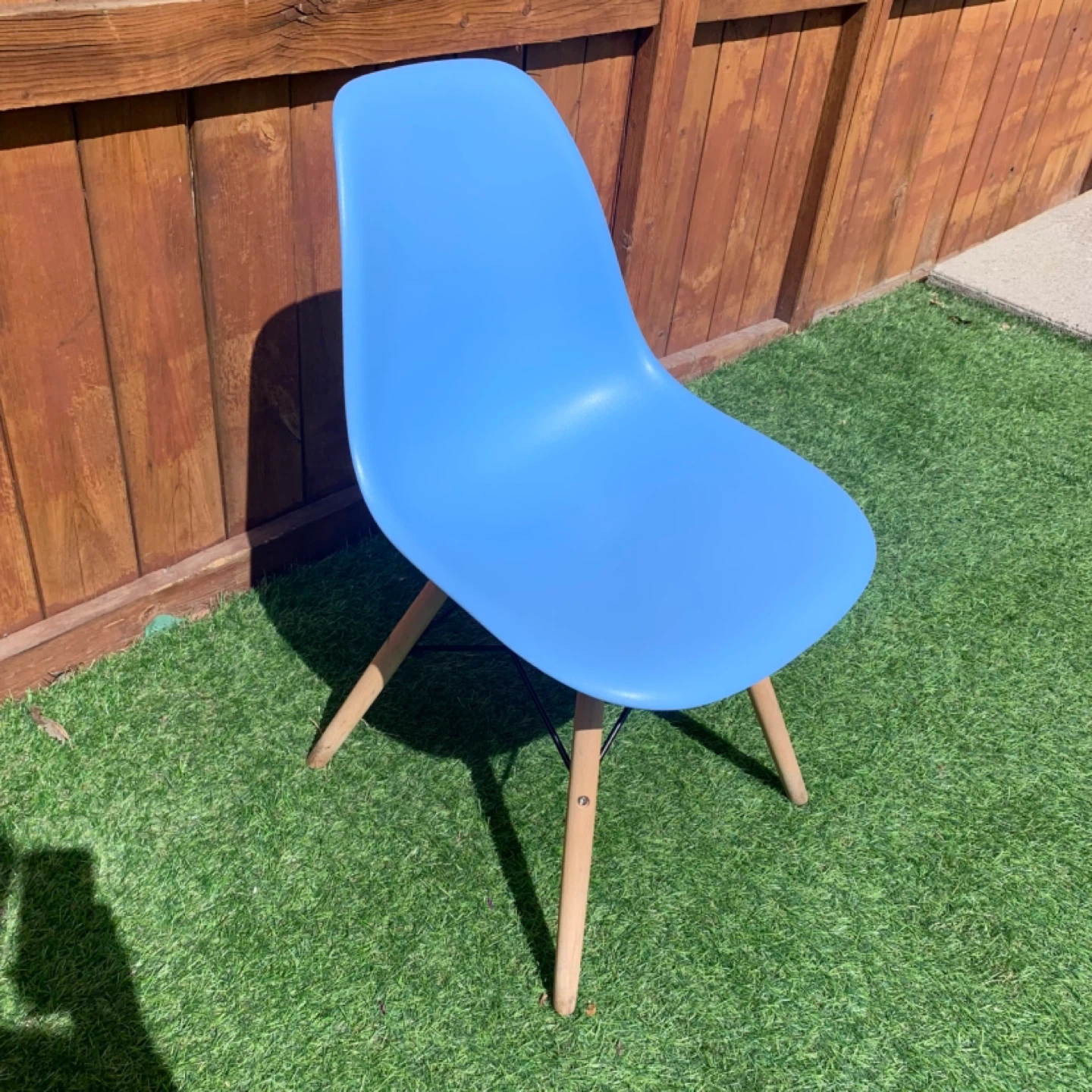 Blue Accent Chair Modern Chair Wood Legs Seat Furniture - photo 3