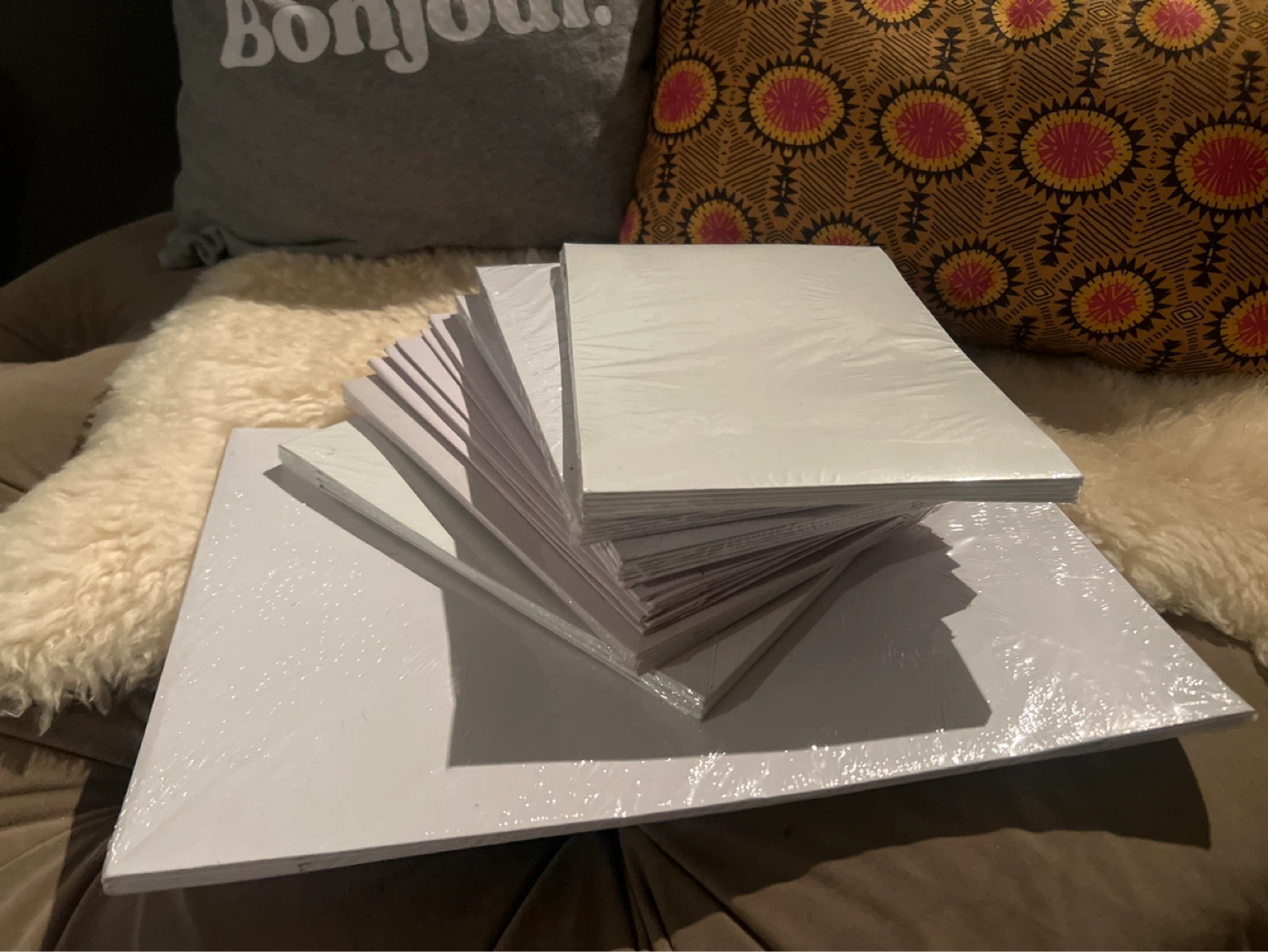 Plain white gift boxes