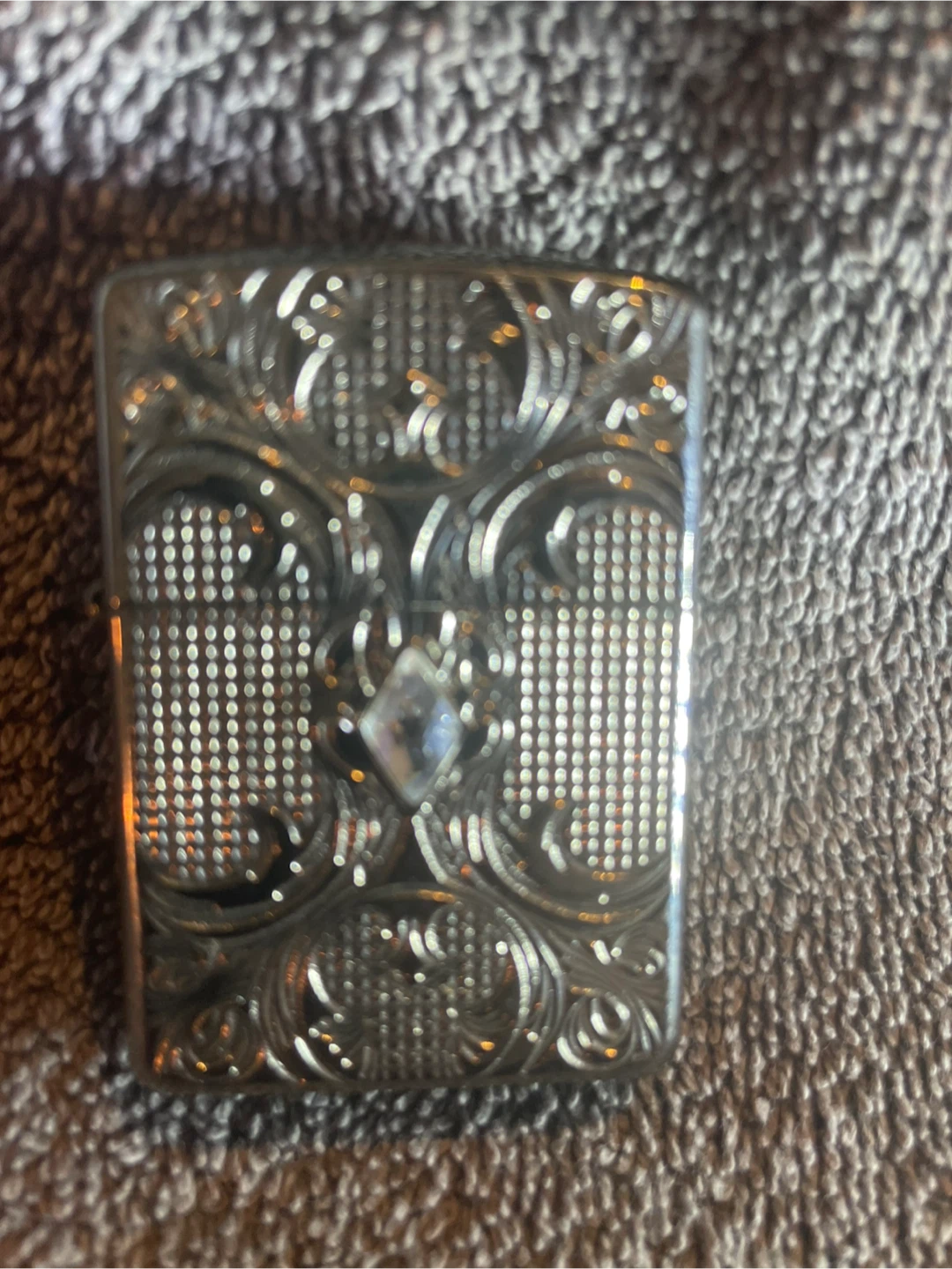 Ornate Silver-Tone ZIPPO Lighter