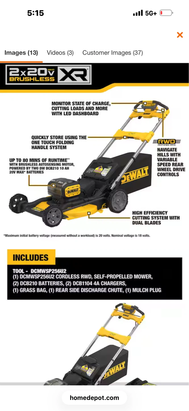 DeWalt 2x20V Brushless Self-Propelled Mower - photo 5