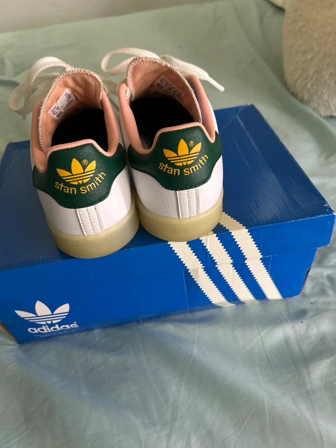 Adidas Stan Smith White Green Pink Sneakers 🌱 - photo 3