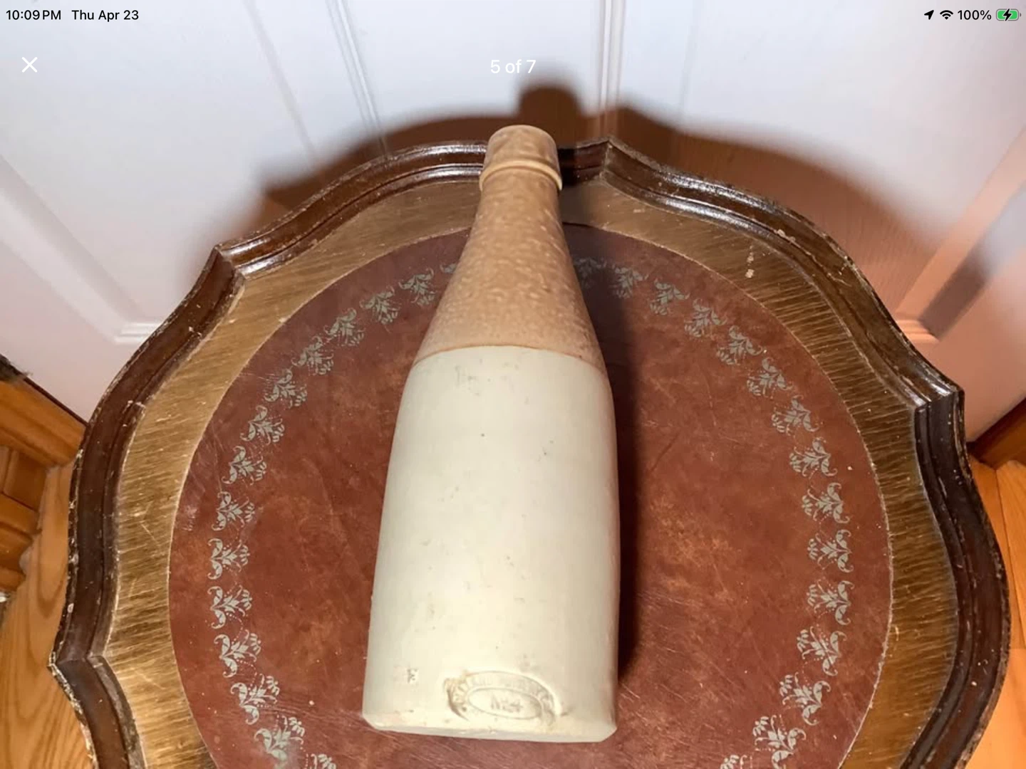 Antique Cleland Pottery #4 Stoneware 2 Tone Ginger Beer Bottle 🐞 - photo 5