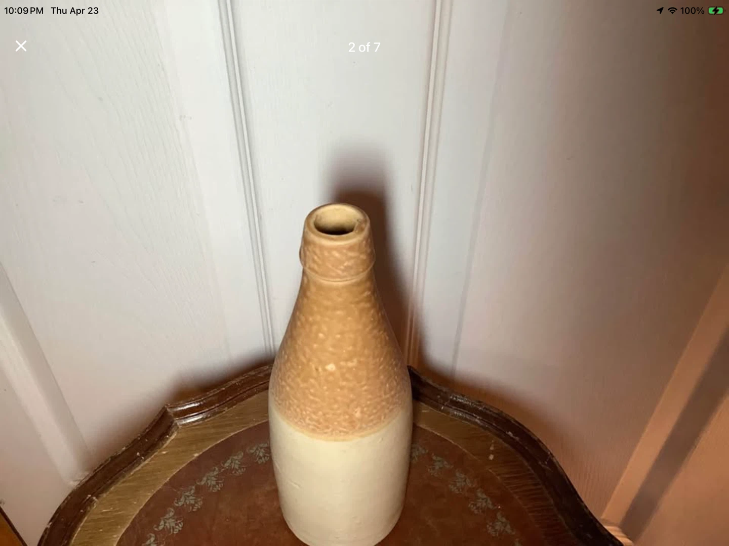 Antique Cleland Pottery #4 Stoneware 2 Tone Ginger Beer Bottle 🐞 - photo 2