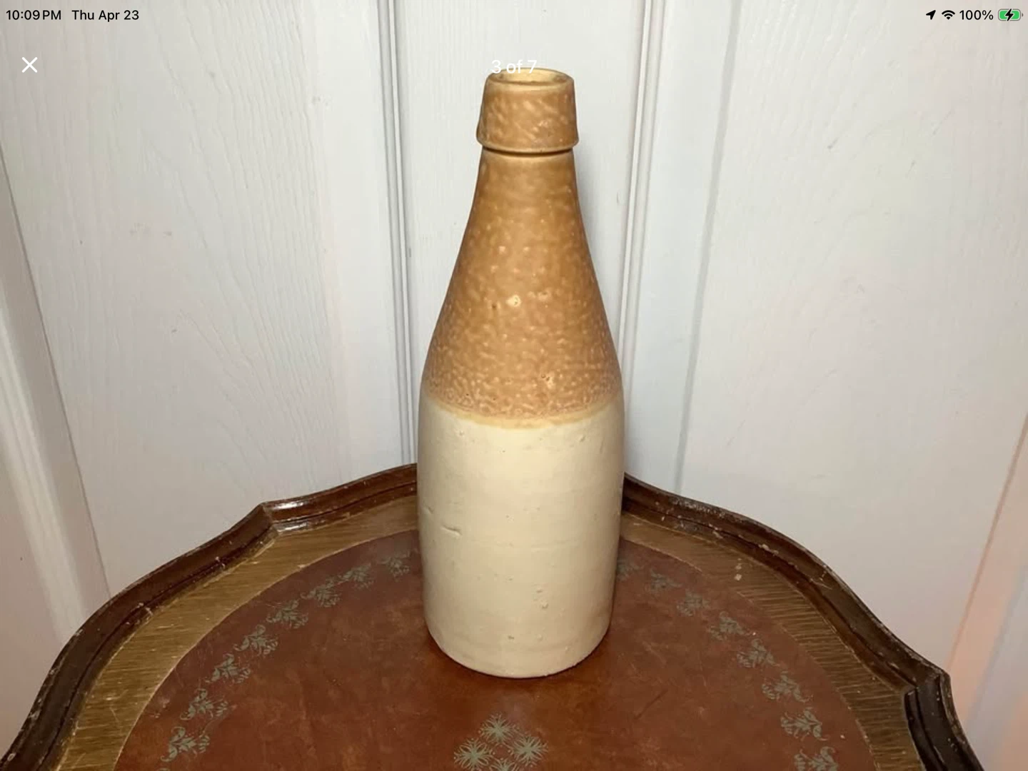 Antique Cleland Pottery #4 Stoneware 2 Tone Ginger Beer Bottle 🐞 - photo 3