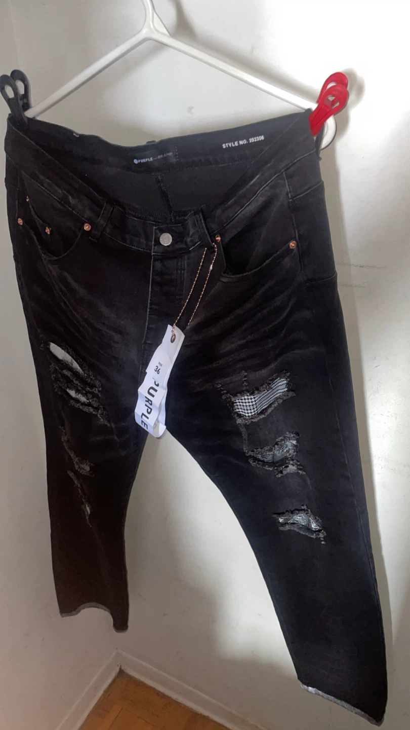 Purple Brand Black Distressed Patchwork Jeans - photo 4