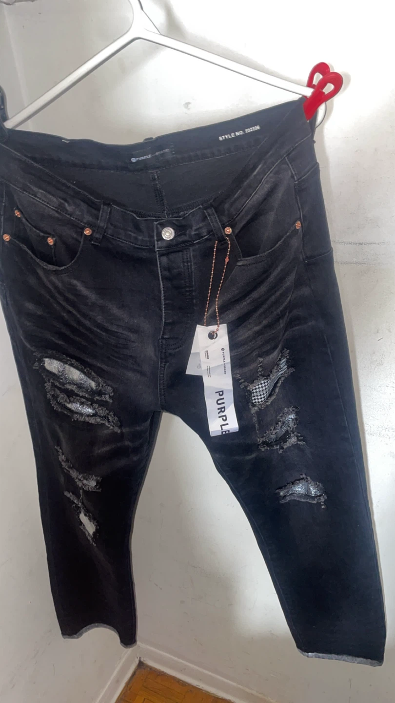Purple Brand Black Distressed Patchwork Jeans - photo 2
