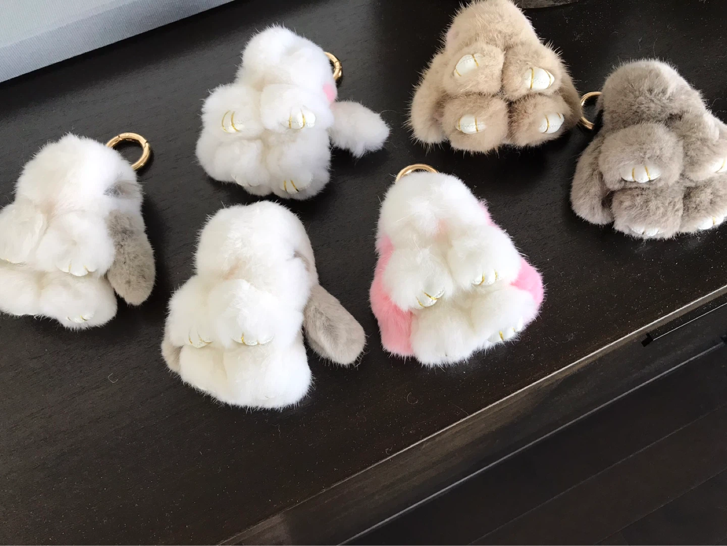Fluffy Bunny Keychain Charm - Assorted Colors $10 each - photo 2