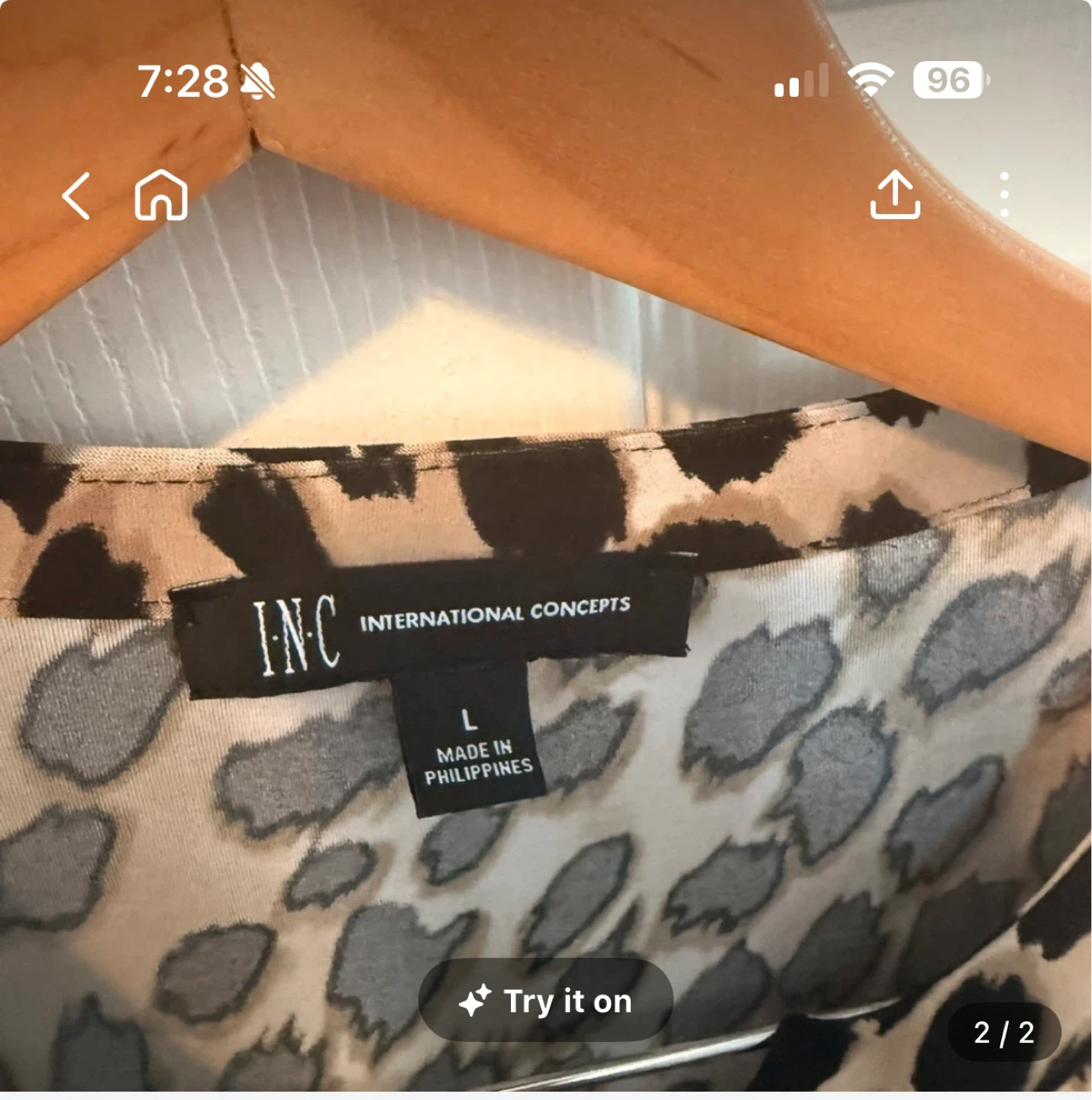 INC International Concepts Leopard Print V-Neck Blouse - photo 2