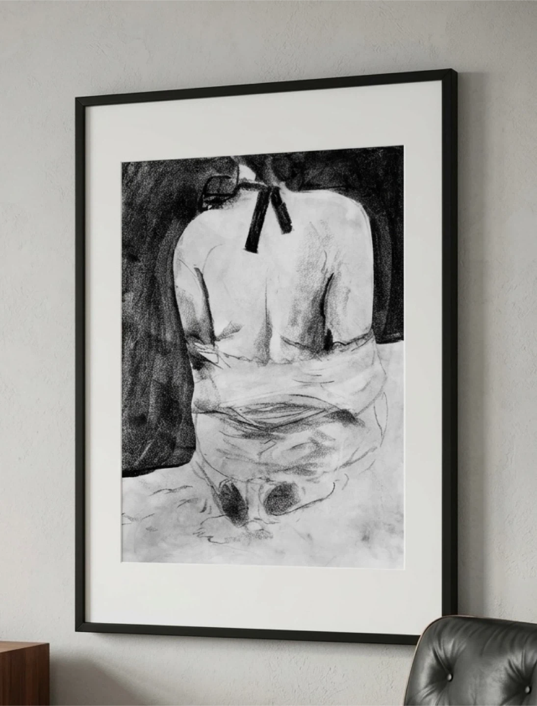 Female Figure Study - Original Charcoal Drawing - 18x24 🌱