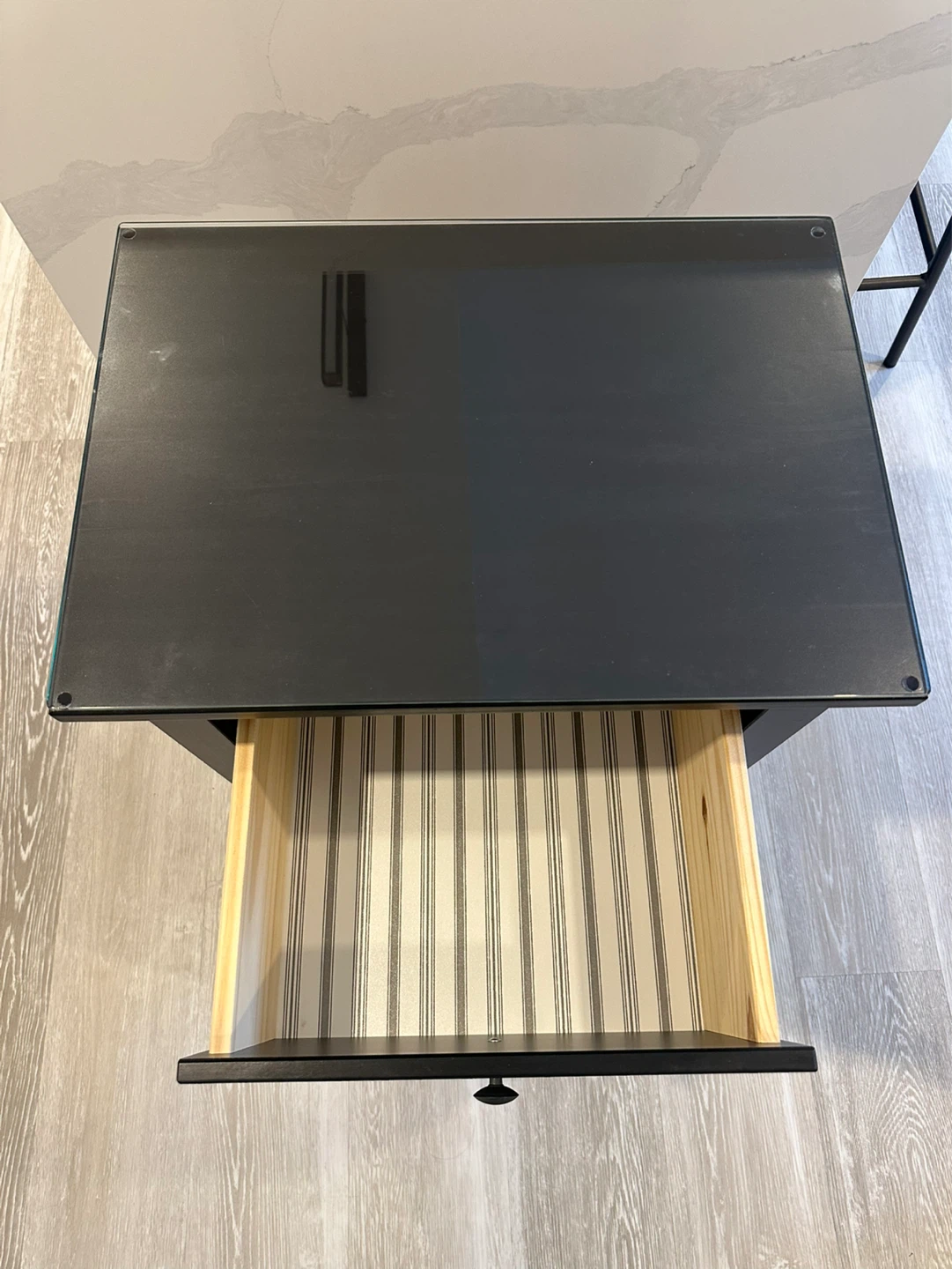 IKEA Hemnes Dark Brown Nightstand with Glass Top - photo 5
