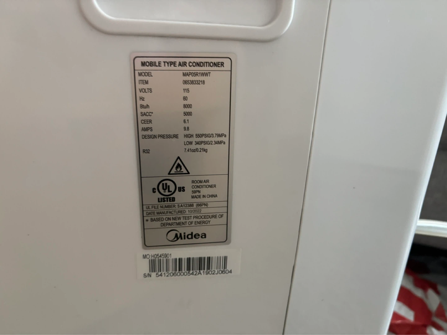 Midea MAP10R1WWT Portable Air Conditioner - photo 5